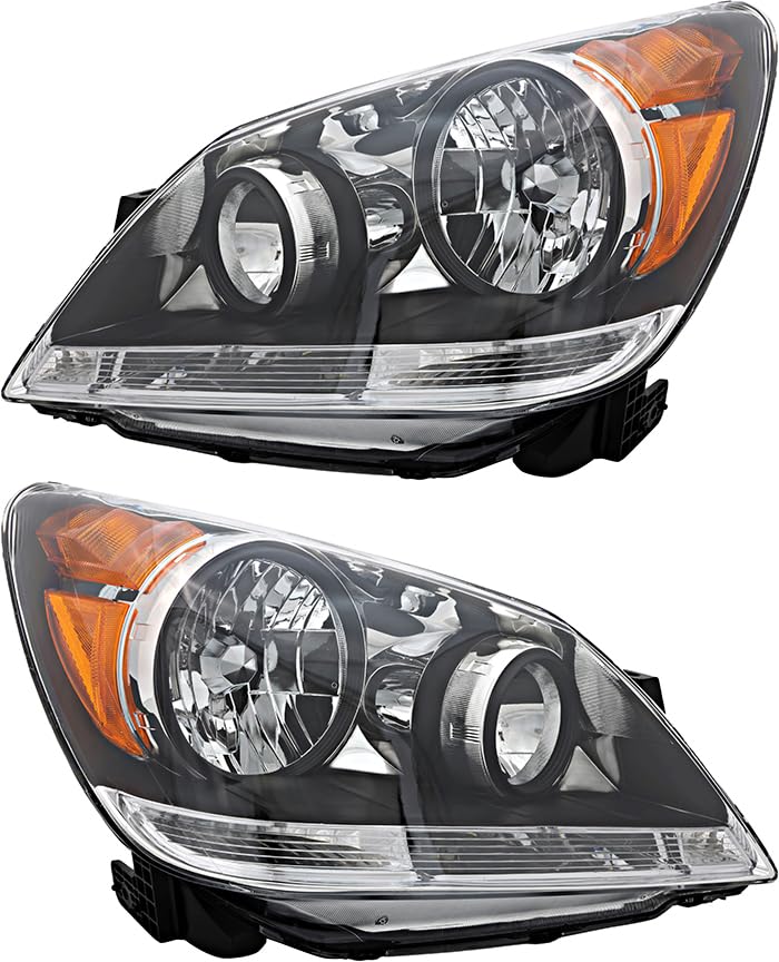 Honda Odyssey Headlight Assembly Replacement Kit - Compatible with 2008 2009 2010 Models (Driver & Passenger Side) | Halogen Bulbs Included | Perfect for Night Driving & Foggy Conditions
