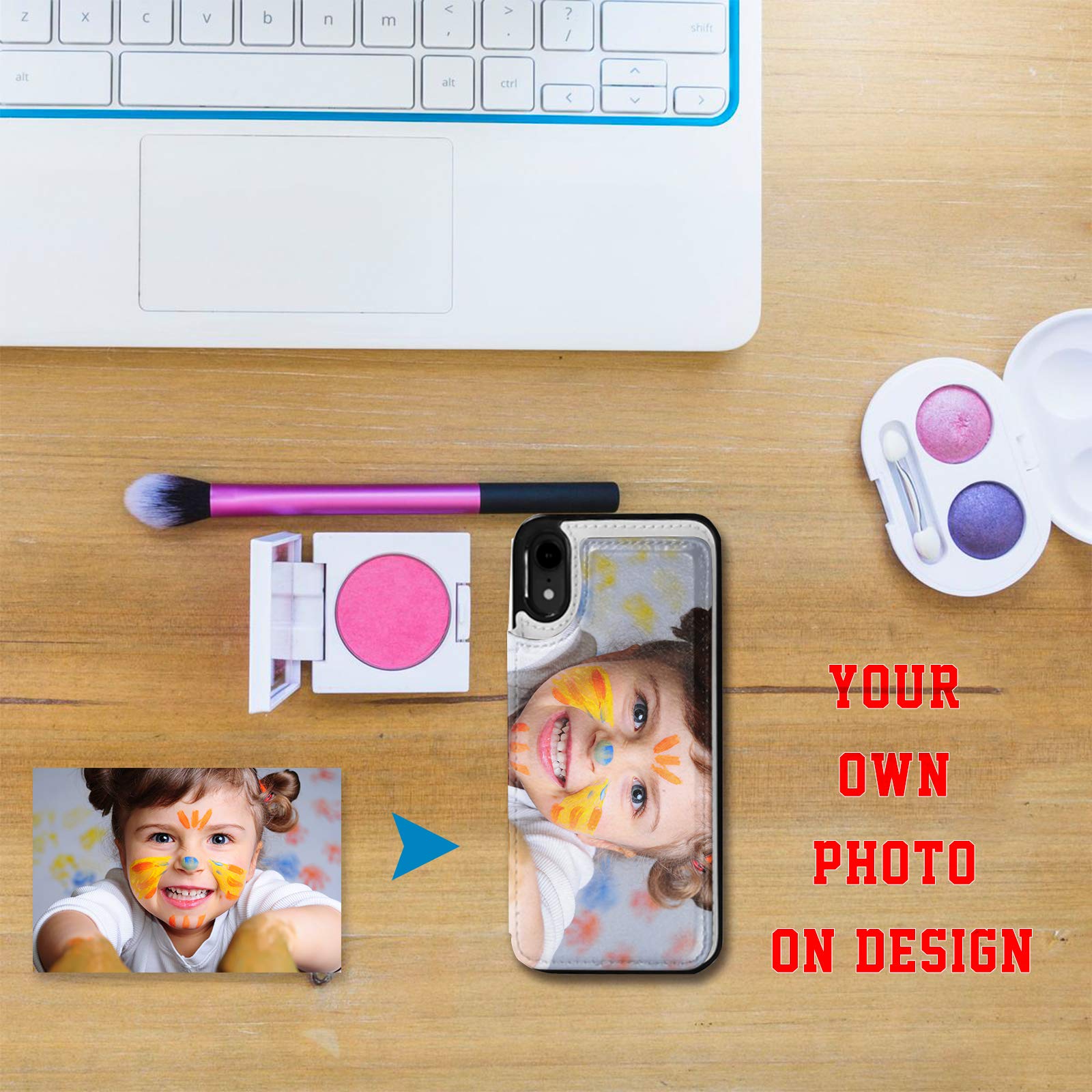 Personalized Leather iPhone XR Wallet Case - Custom Photo PU Leather Phone Cover with Card Holder & Magnetic Clasp | Shockproof Drop Protection | Perfect for Everyday Use, Travel & Business