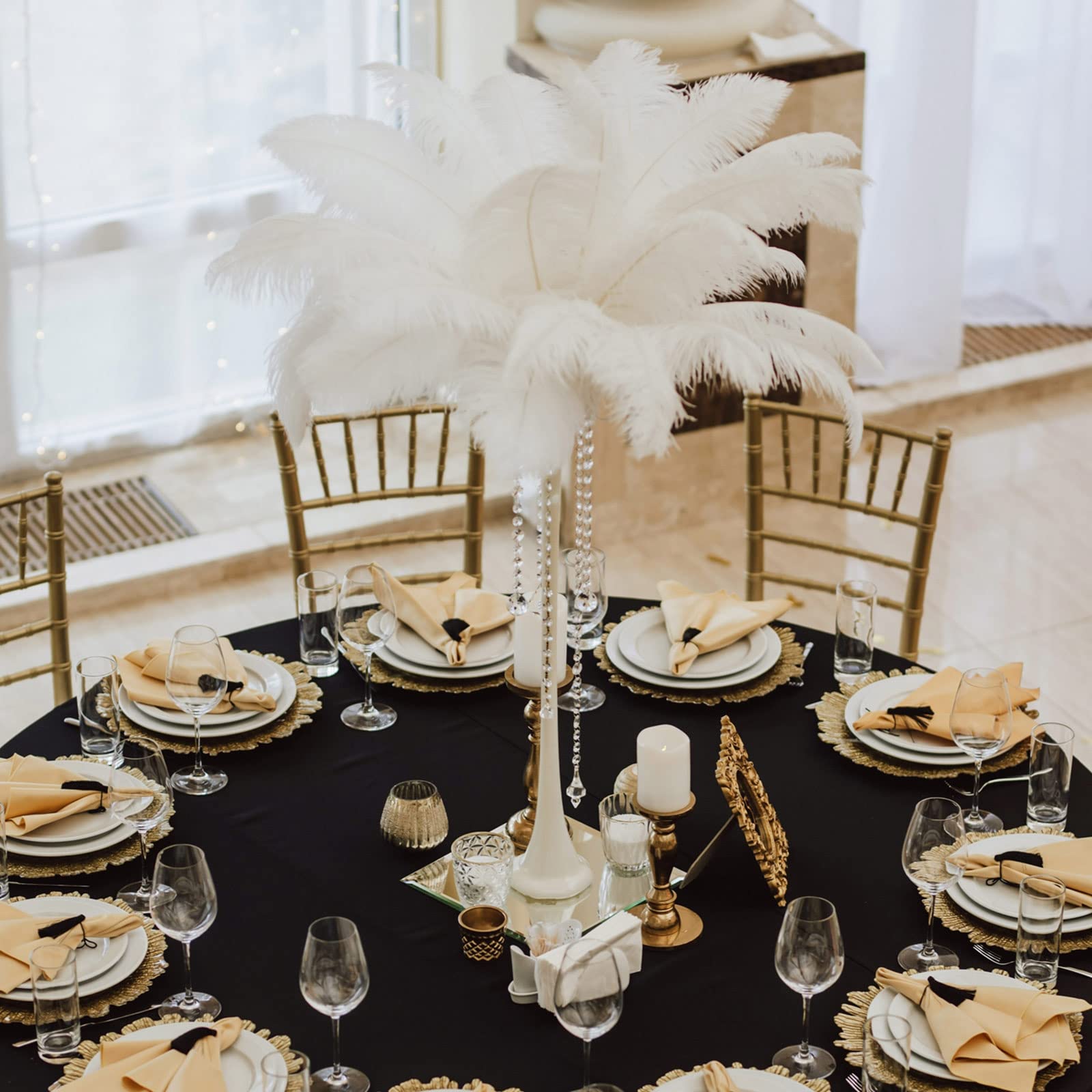 80 Pcs Large Natural Ostrich Feathers 14-16 Inch Bulk for DIY Crafts, Wedding Decor, Party Centerpieces, Vase Fillers | Perfect for Home Decor, Event Styling, and Floral Arrangements
