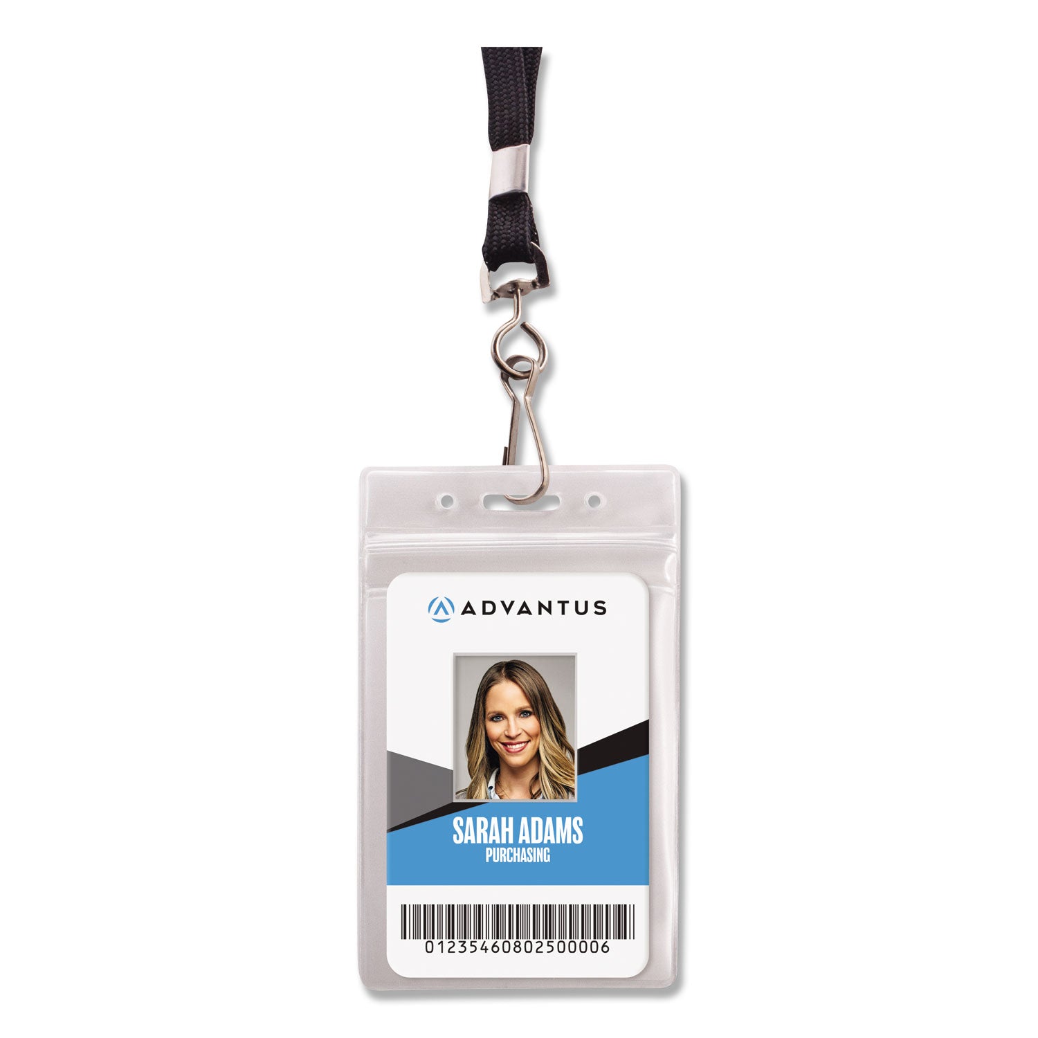 Advantus Resealable Badge Holders Combo Pack - 36 Lanyards, Vertical Clear Frosted ID Card Holders (3.68