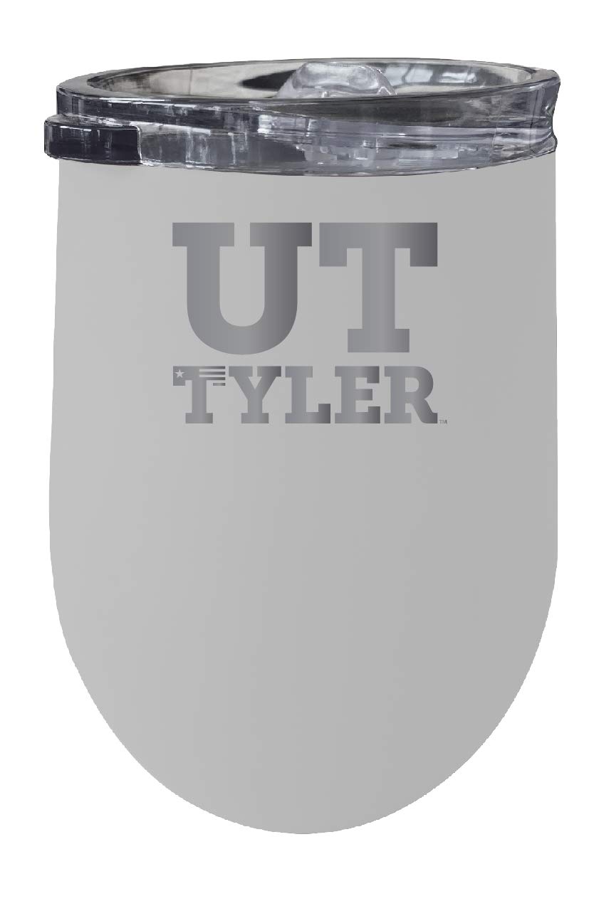 The University of Texas at Tyler 12oz Insulated Stainless Steel Wine Tumbler with Etched Design - White | Perfect for Gameday, Tailgating & College Gifts