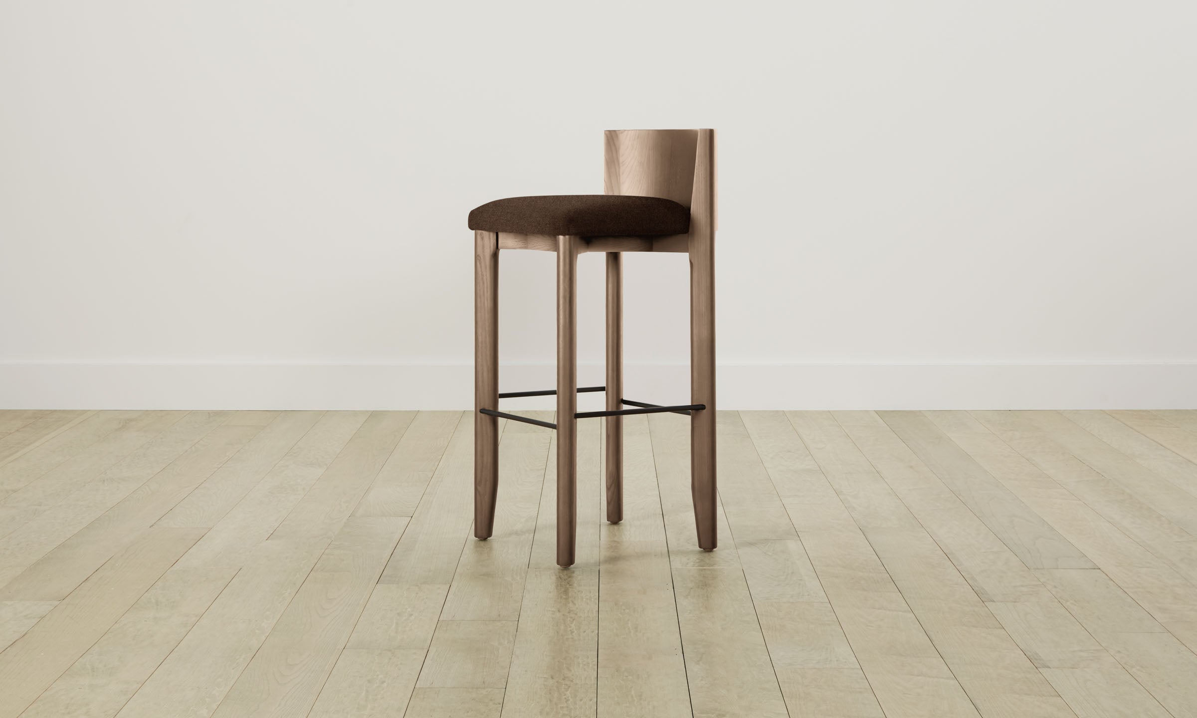 Delancey Bar & Counter Stool - Italian Brushed Wool Cocoa Upholstery - Modern Kitchen Island & Home Bar Seating for Dining & Entertaining