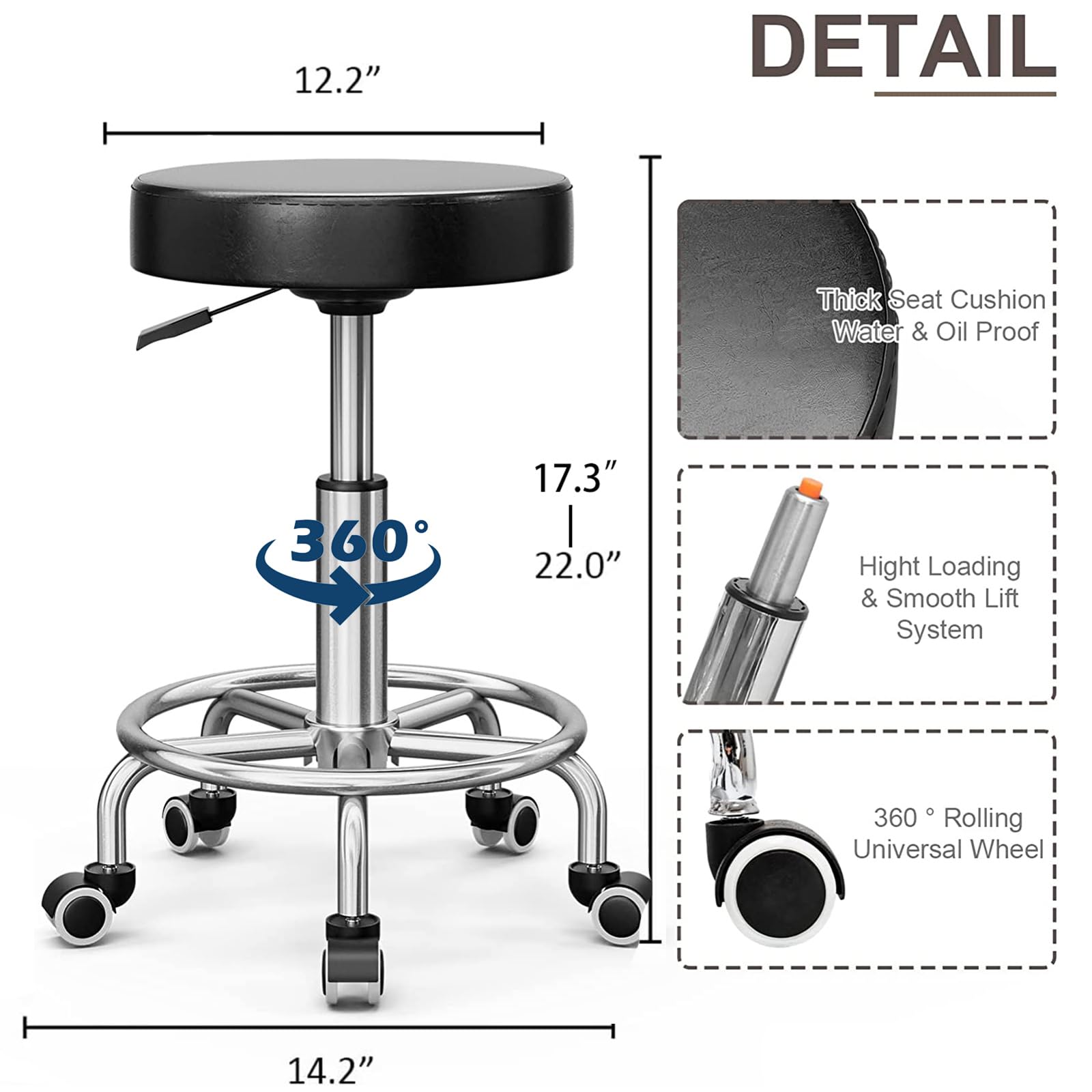 Professional Electric Lift Massage Table for Estheticians & Salons - Adjustable Facial Treatment Bed with Backrest | Physical Therapy & Waxing Table w/Stool (Black) - Perfect for Spa, Beauty Salon & Home Use