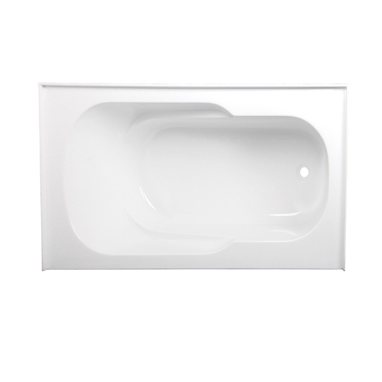 Aqua Eden VTAP603216R 60-Inch Acrylic Rectangular 3-Wall Alcove Bathtub with Anti-Slip Surface & Right-Hand Drain - Glossy White - Perfect for Modern Bathrooms & Spa-Like Relaxation