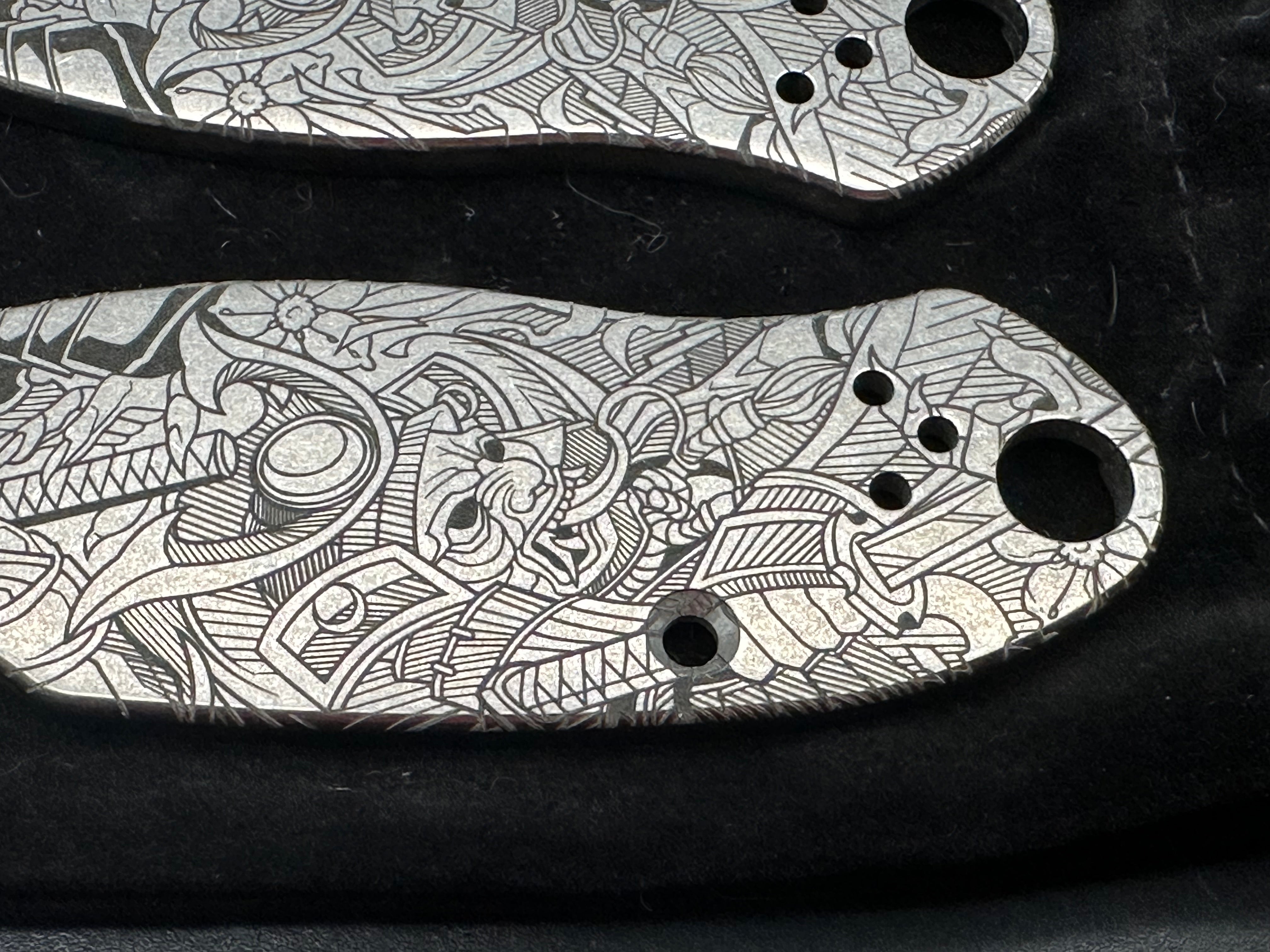 Premium DNA Lasering Spyderco Para 3 Knife Scales - Custom G10 Replacement Handles for EDC, Outdoor & Tactical Use