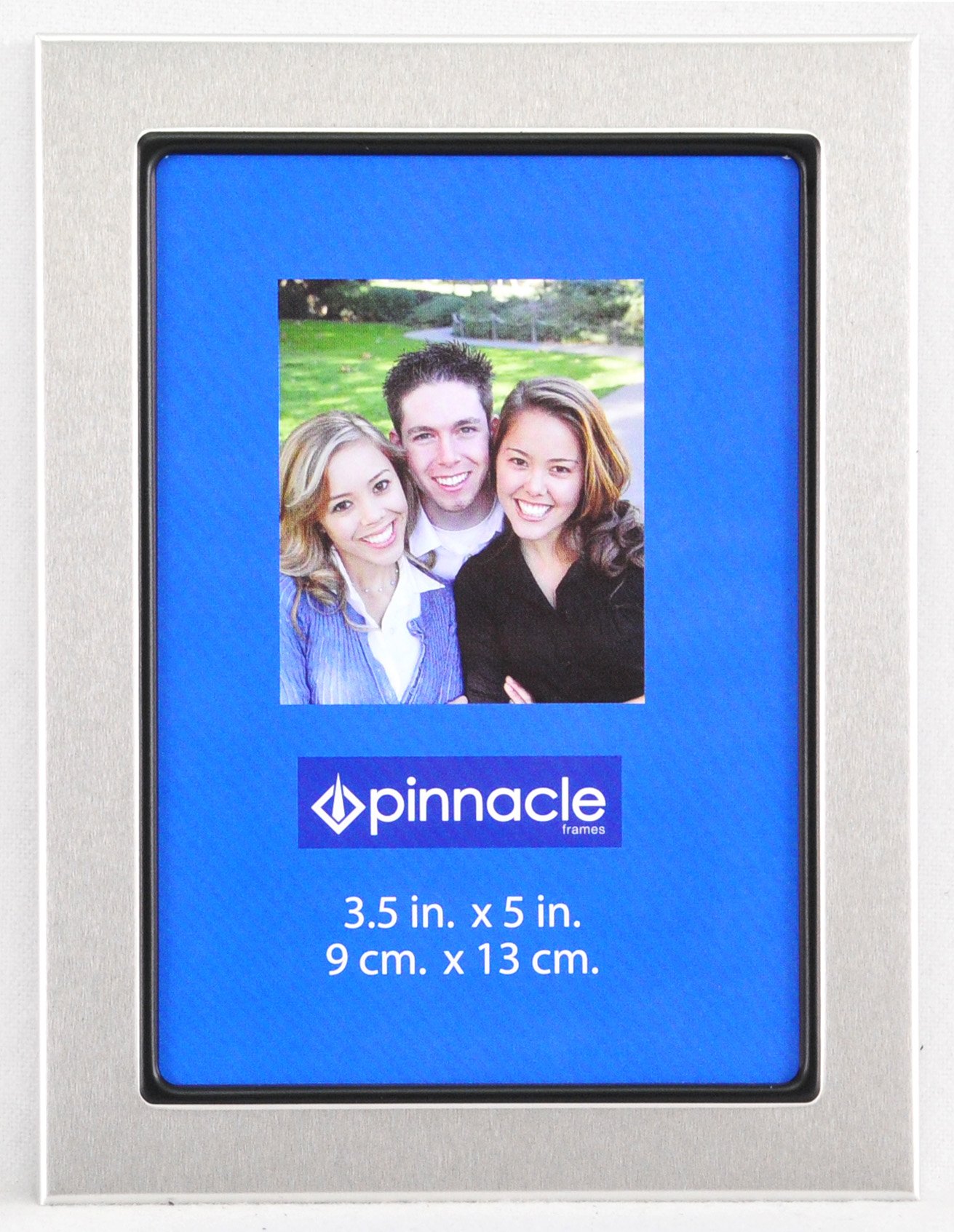 Pinnacle Frames 3.5x5 Inch Thin Silver Desk Photo Frame with Black Lip - Perfect for Office, Home Decor & Gift Giving