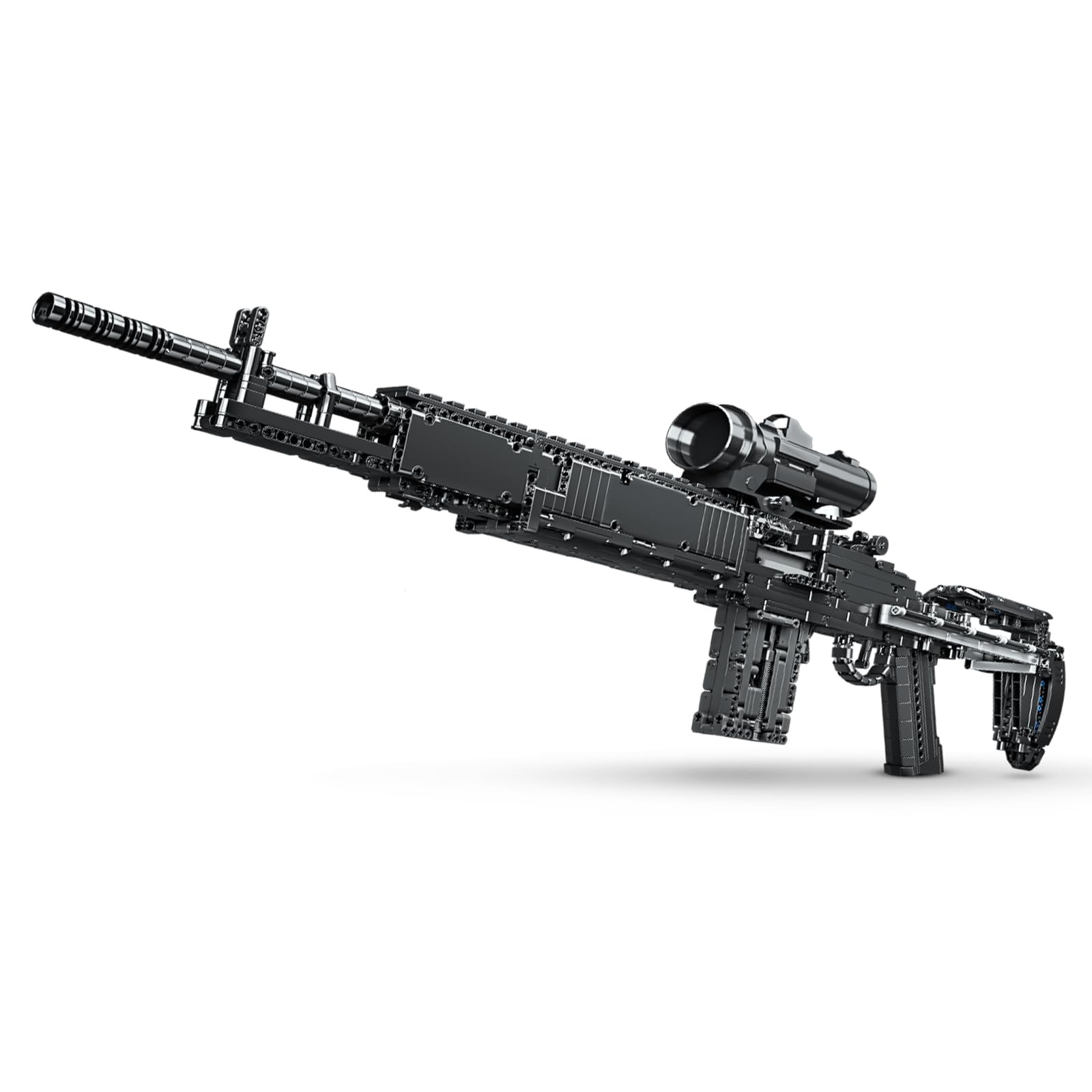 MK14 Building Bricks Gun Toy Set - 1606 PCS Realistic Sniper Rifle Model Kit with Shootable Function | Perfect Gift for Military Enthusiasts & Lego Lovers | Great for Role Play, Collecting, and Creative Building Activities