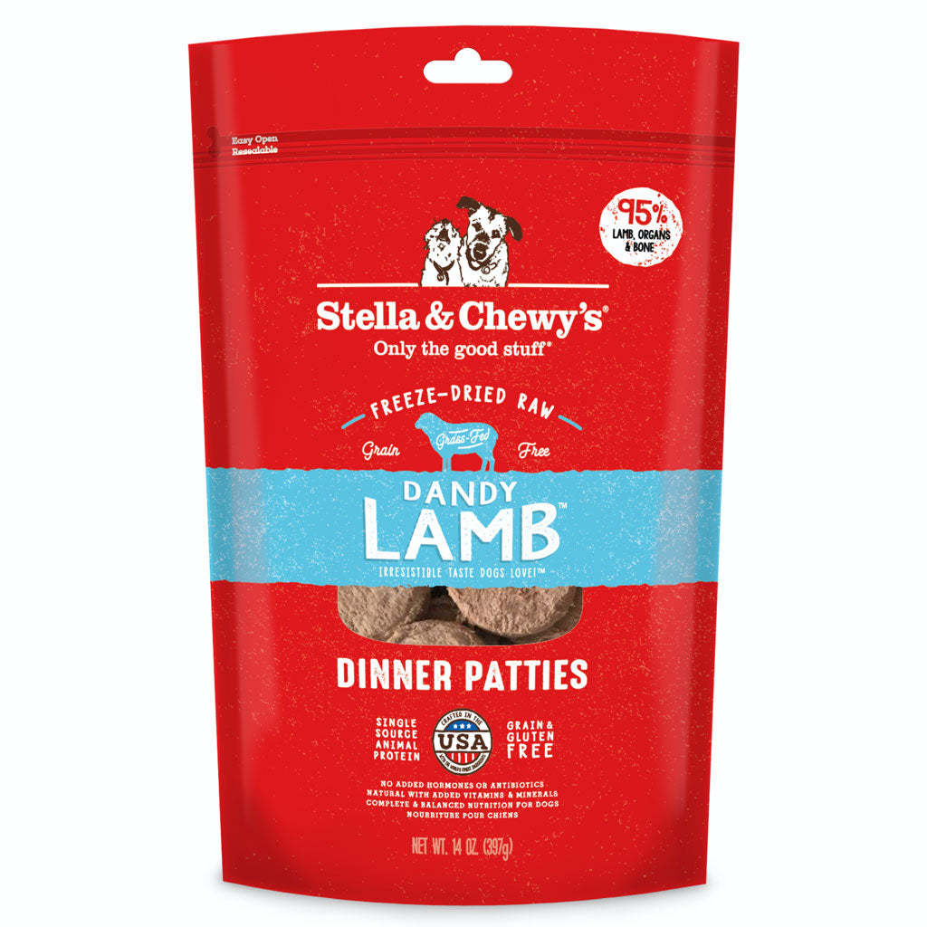 Stella & Chewy's Freeze-Dried Dandy Lamb Dinner for Dogs - High Protein Grain-Free Raw Dog Food for Small & Large Breeds - Perfect for Training Treats, Meal Toppers, or Outdoor Adventures