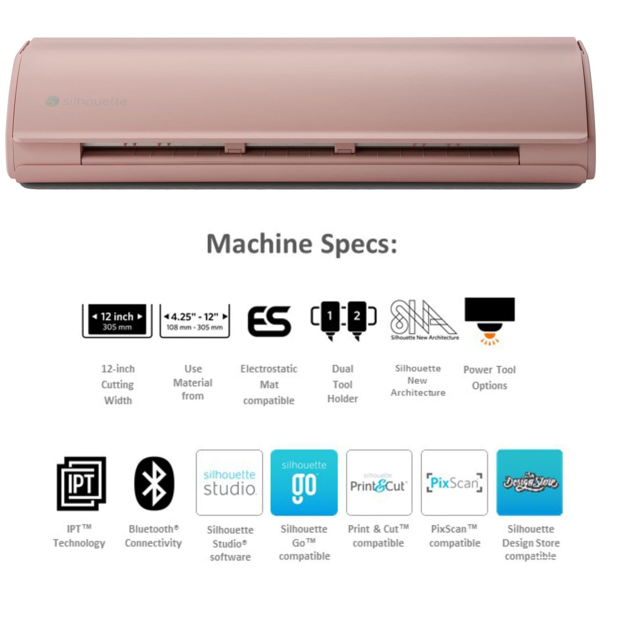 Silhouette Cameo 5 Pink Vinyl Cutter with 8-in-1 Turquoise Heat Press Machine & Siser HTV Vinyl Bundle - Perfect for DIY T-Shirts, Mugs, Home Decor & Craft Projects