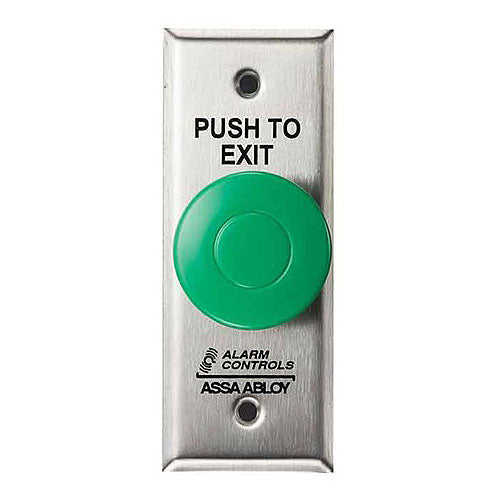 TS 14N Single Gang Pneumatic Time Delay Push Button - Green Exit Switch with 1 N/O & 1 N/C Contact, 1.75