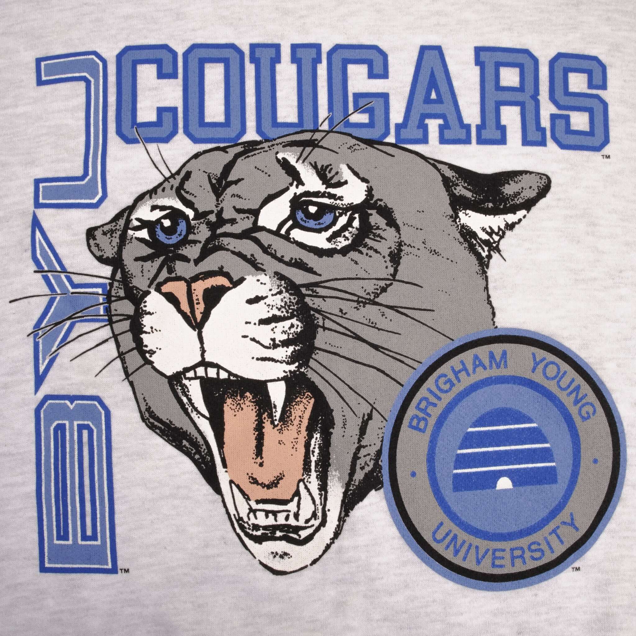 Vintage BYU Brigham Young University Cougars 1990s Sweatshirt XL - Made in USA Deadstock - Perfect for College Fans & Retro Fashion Enthusiasts