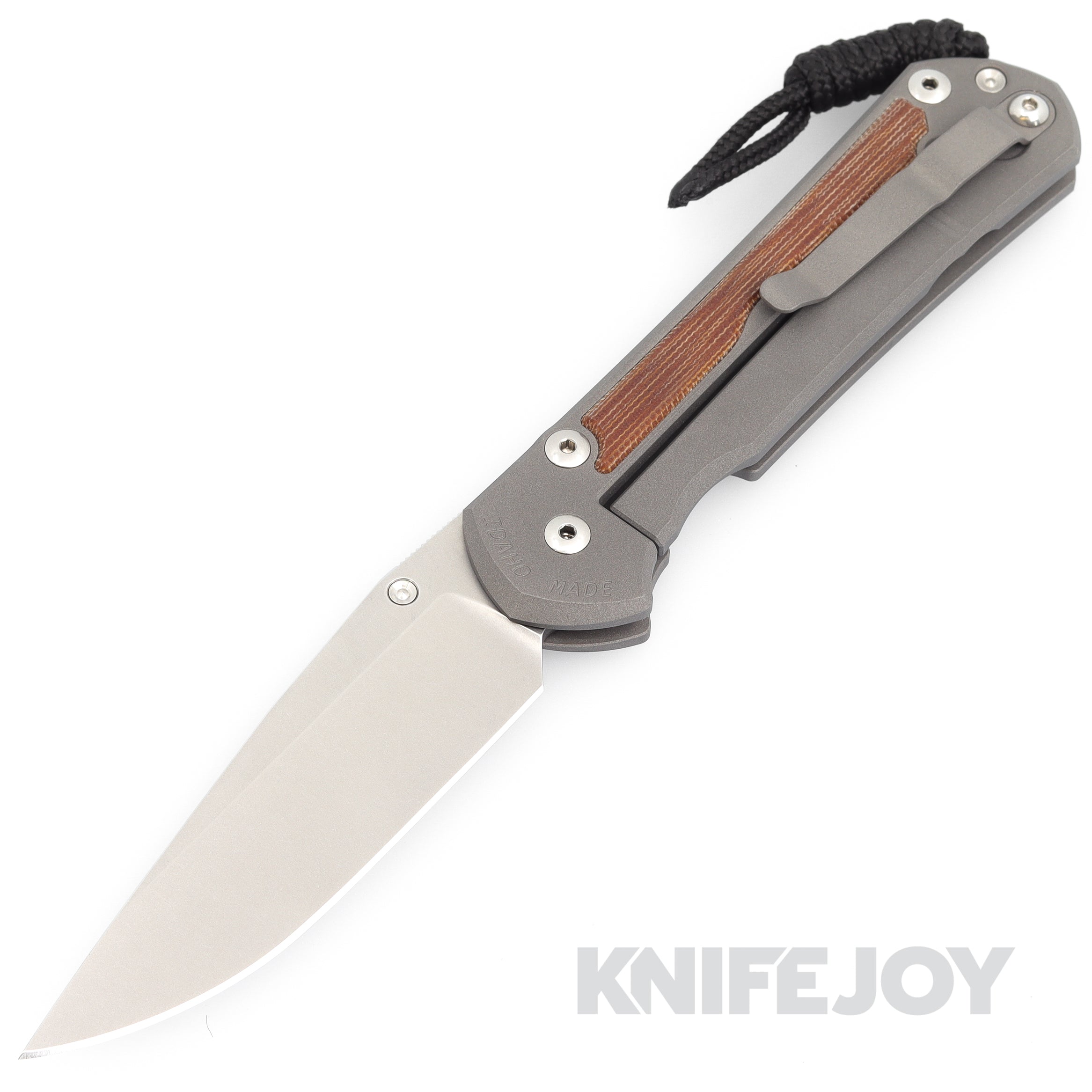 Chris Reeve Knives LEFT Hand Large Sebenza 31 Drop Point Folding Knife with Natural Canvas Micarta Inlay - Premium EDC Tactical Knife for Outdoor Camping, Hunting & Survival Gear