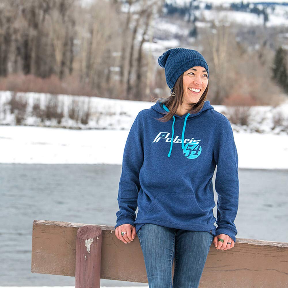 Polaris Women's Retro Logo Hoodie Sweatshirt - Vintage Style Pullover for Casual Wear, Street Fashion & Winter Layering