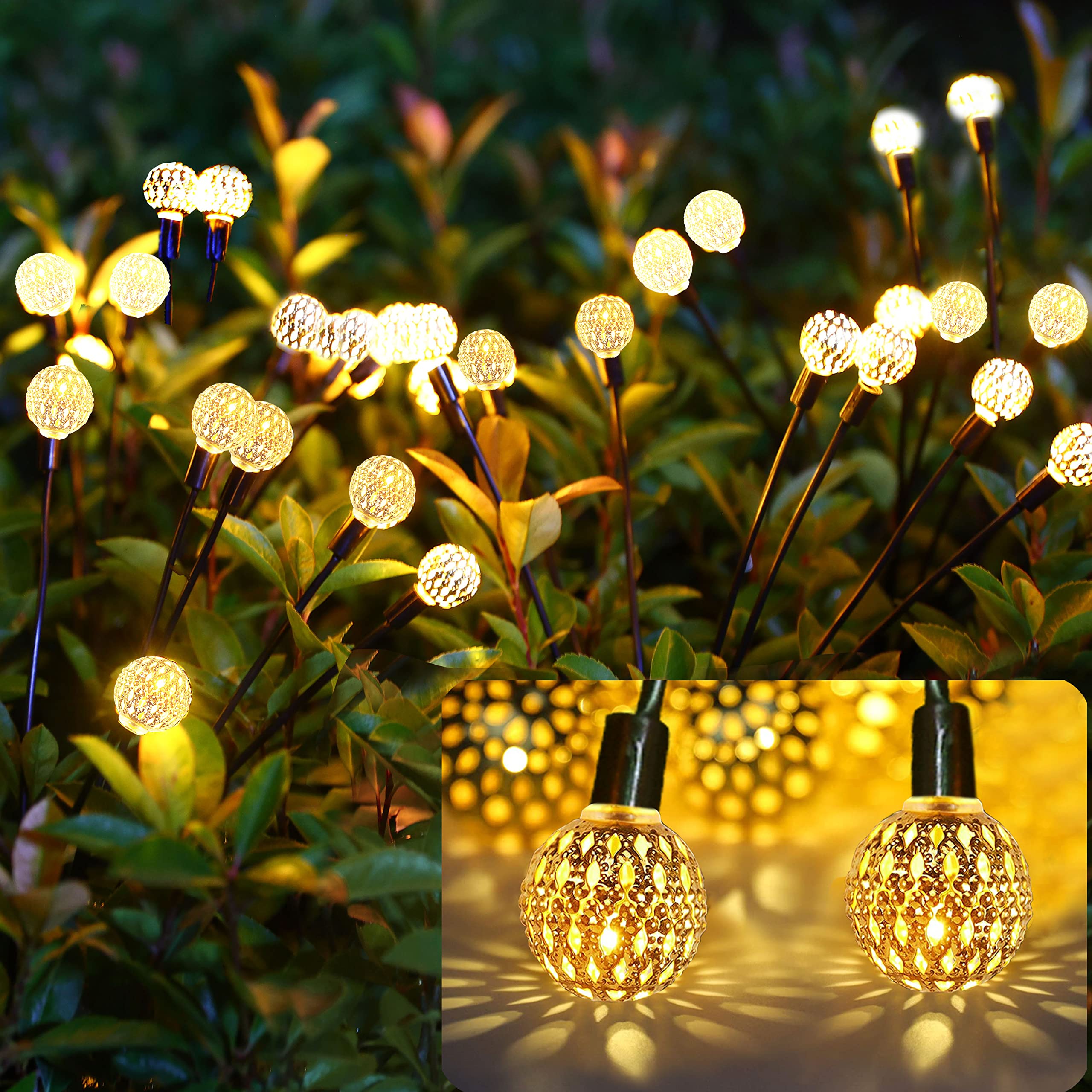 ANGMLN Solar Firefly Lights - Waterproof Outdoor Christmas Decorations for Garden, Yard, Patio & Pathway | Energy-Efficient Solar Powered LED String Lights | Perfect Holiday Gift for Family & Friends | Create Magical Ambiance for Parties, Weddings & Festive Celebrations