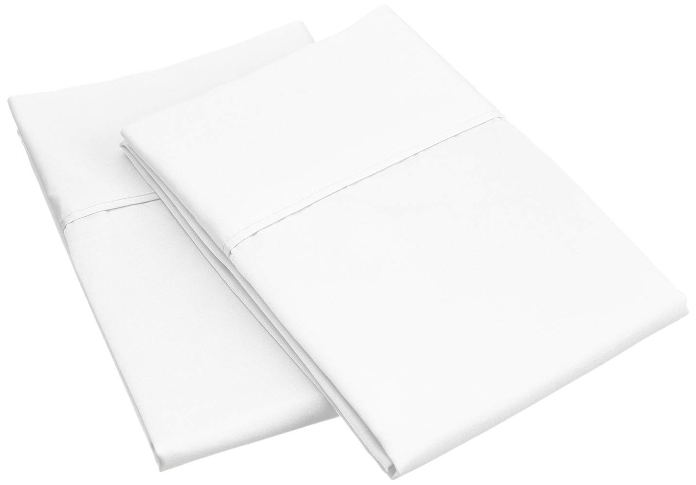 Royal Tradition 100% Cotton 300 Thread Count Pillowcases - Set of 2, Standard/Queen Size, Soft & Breathable White Pillow Covers for Bedroom Luxury & Hotel-Style Comfort