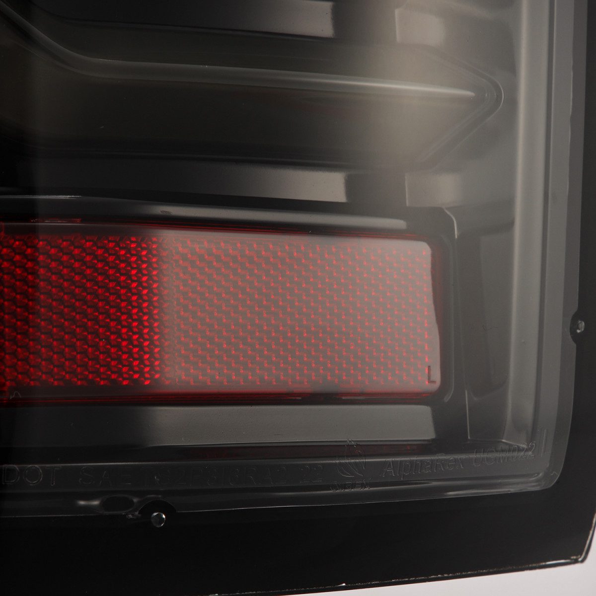 14-18 GMC Sierra 1500/2500HD/3500HD LUXX Series LED Tail Lights Alpha Black - High Performance LED Brake Lights for Truck & Off-Road Driving