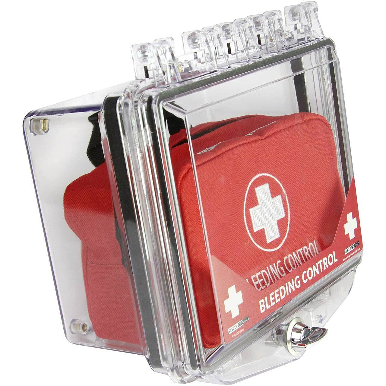 Wall Mount First Aid Cabinet for Bleeding Control Kits - Polycarbonate Medical Supply Storage with Trauma Kit | Perfect for Hospitals, Clinics & Emergency Preparedness