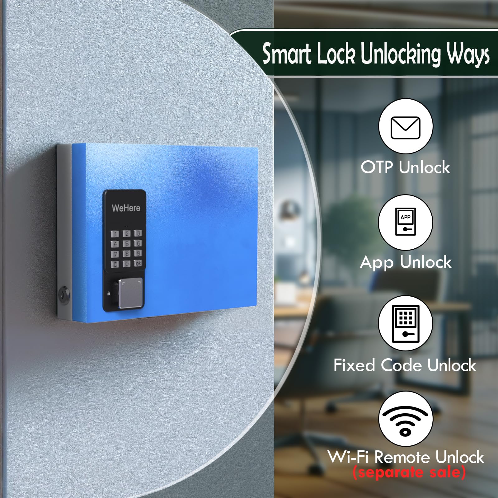 WeHere 16-Key Smart Lock Box - Bluetooth APP, One-Time Password, Wi-Fi Remote, Fixed Code & Key Unlock - Wall Mount Key Cabinet for Home, Office, Hotel & Apartment Key Management | Secure Key Storage for Vacation Rentals, Airbnb Hosts & Property Managers