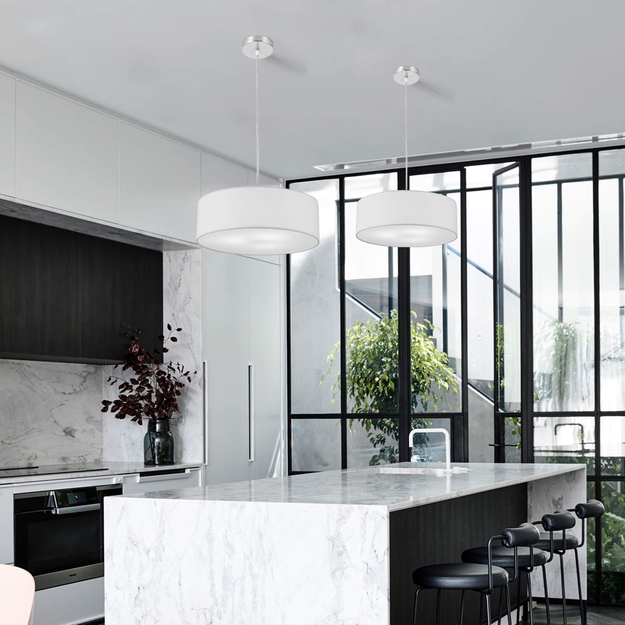 Modern Fabric Pendant Light - 15