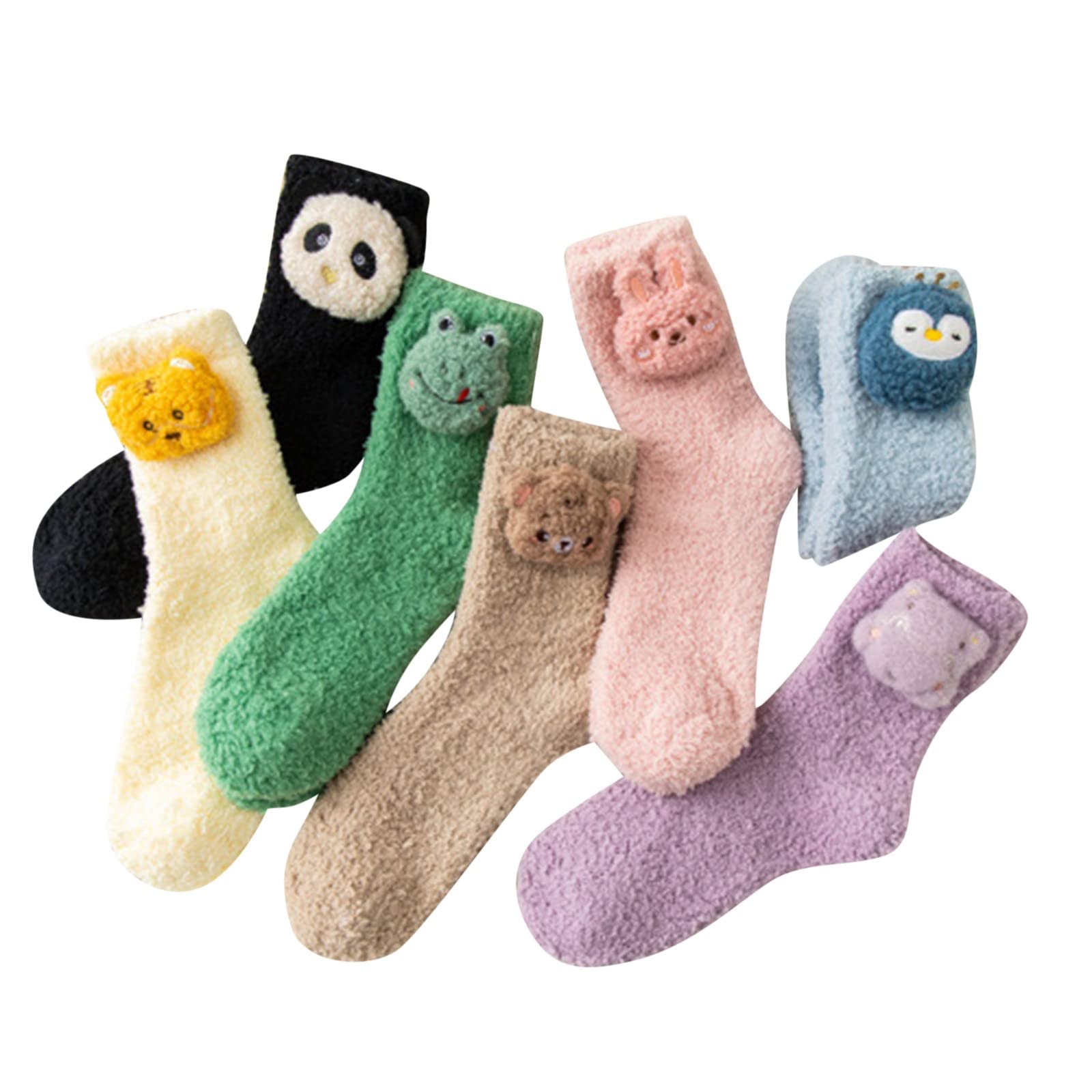 7 Pairs Women's Casual Animal Print Cotton Socks - Comfortable Tube Socks for Daily Wear, Workout, and Fashion Outfits