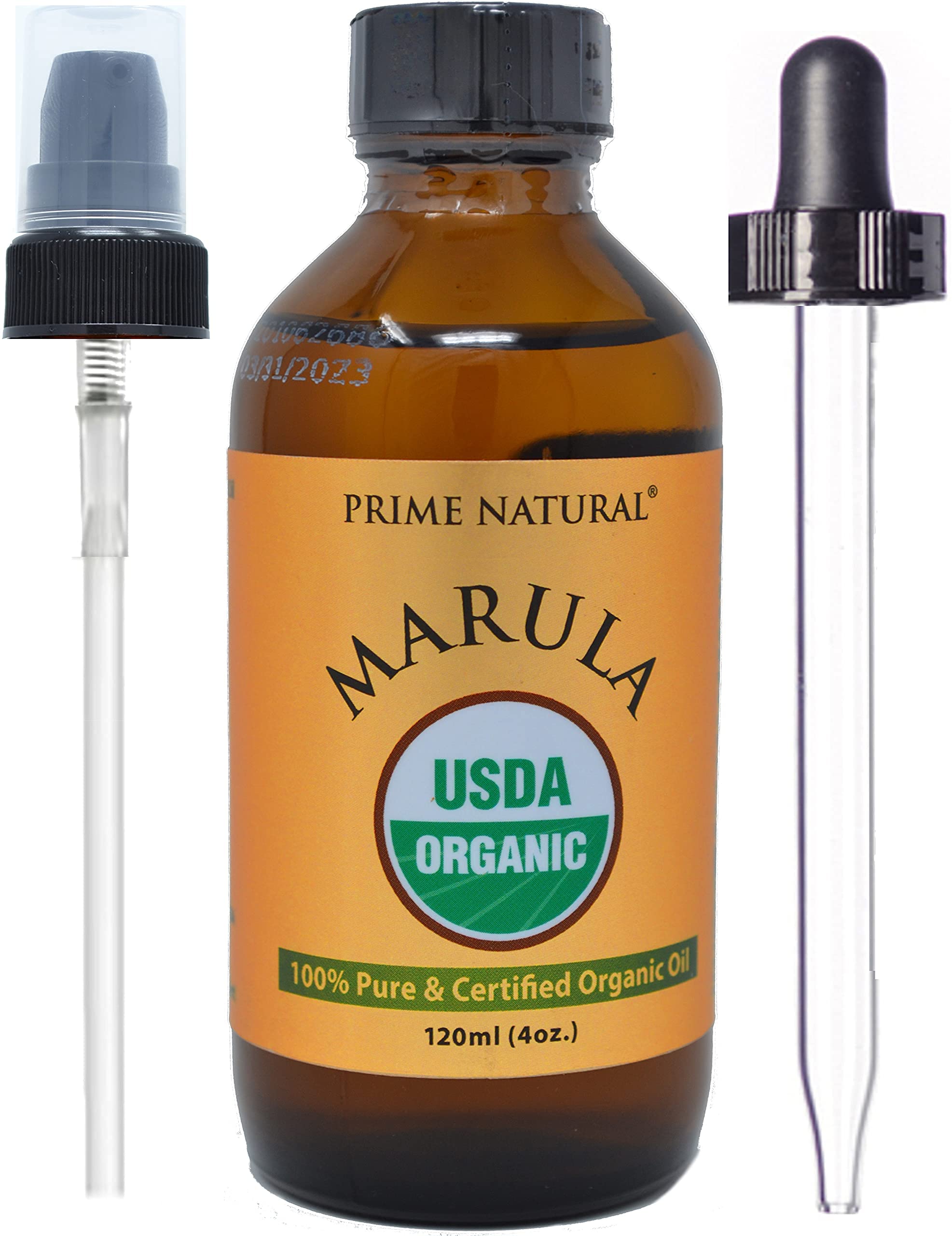 PRIME NATURAL Organic Tamanu Oil & Organic Marula Oil Bundle (4oz Each) - USDA Certified, Cold Pressed, Virgin, Unrefined - Vegan Face, Hair & Skin Care - Natural Moisturizer for Dry Skin, Acne Treatment & Anti-Aging - Perfect for Daily Skincare Routine & DIY Beauty Recipes
