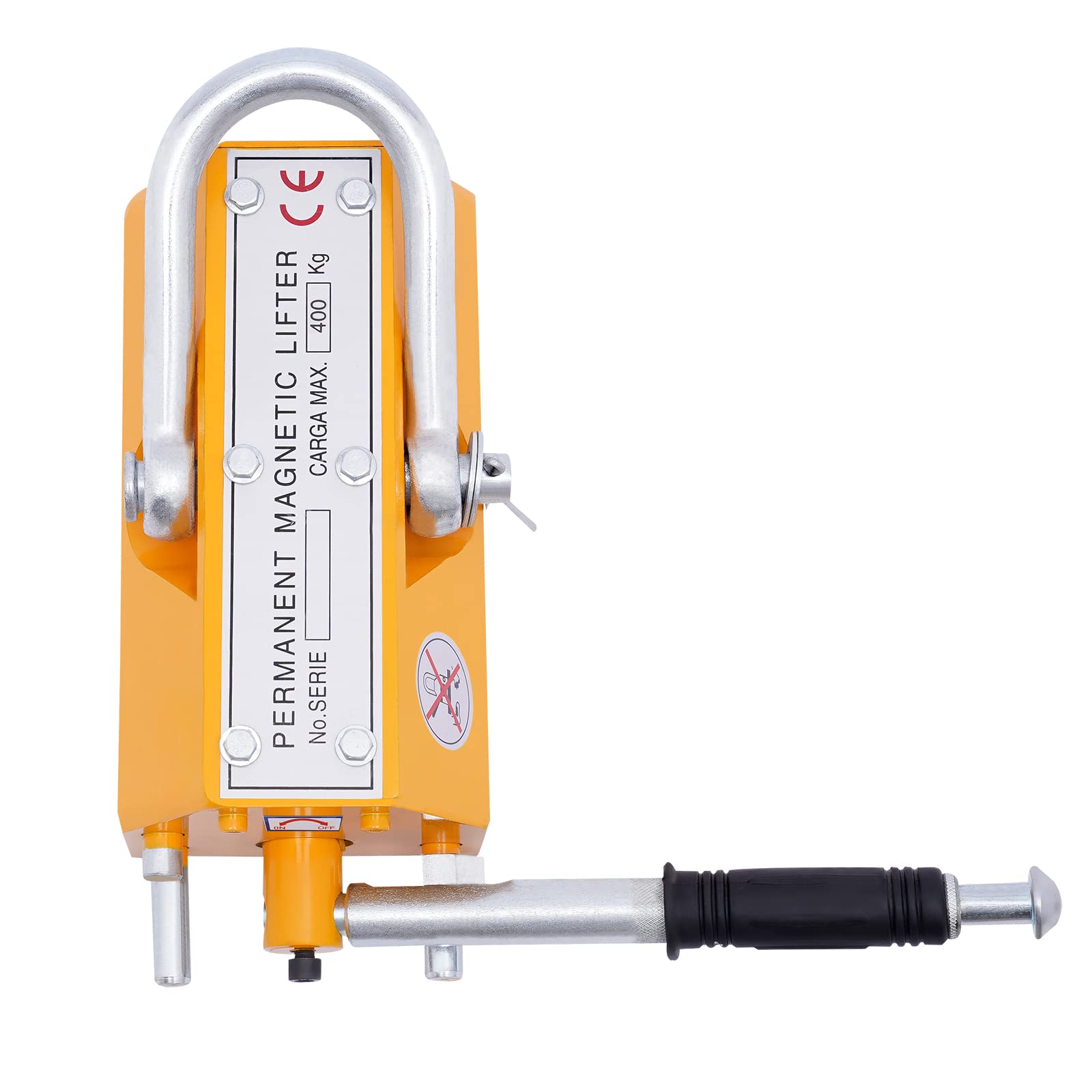 400kg/880lb Heavy Duty Magnetic Lifter - Permanent Steel Lifting Magnet with Handle for Shop Cranes, Metal Scrap Handling & Industrial Material Movement (880lbs Capacity) - Ideal for Warehouses, Construction Sites & Automotive Workshops