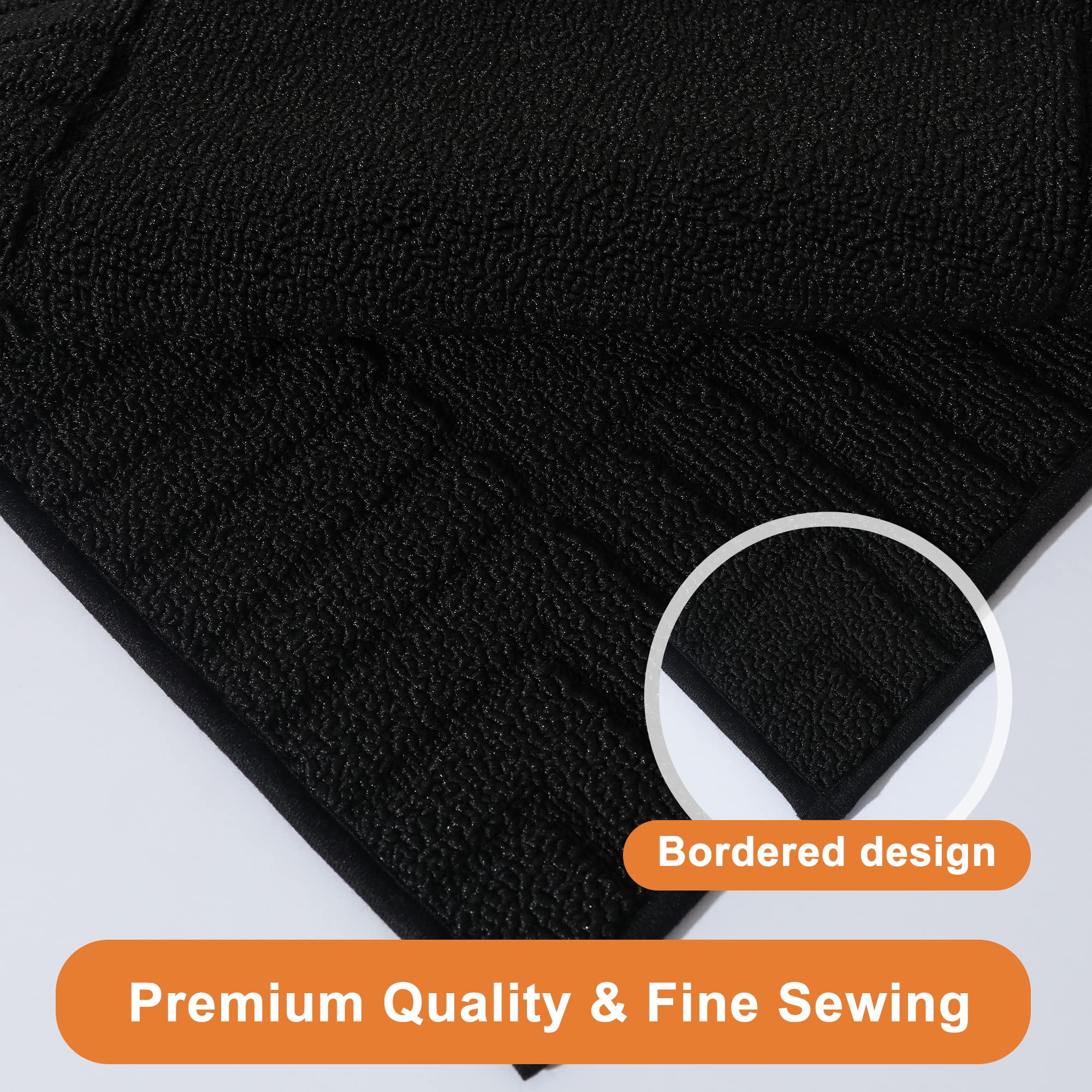 BEQHAUSE 2-Pack Non-Slip Kitchen Rugs and Mats, Absorbent Washable Floor Mats for Kitchen (24x35inch & 24x60inch, Black) - Perfect for High-Traffic Areas, Sink Front & Cooking Spaces