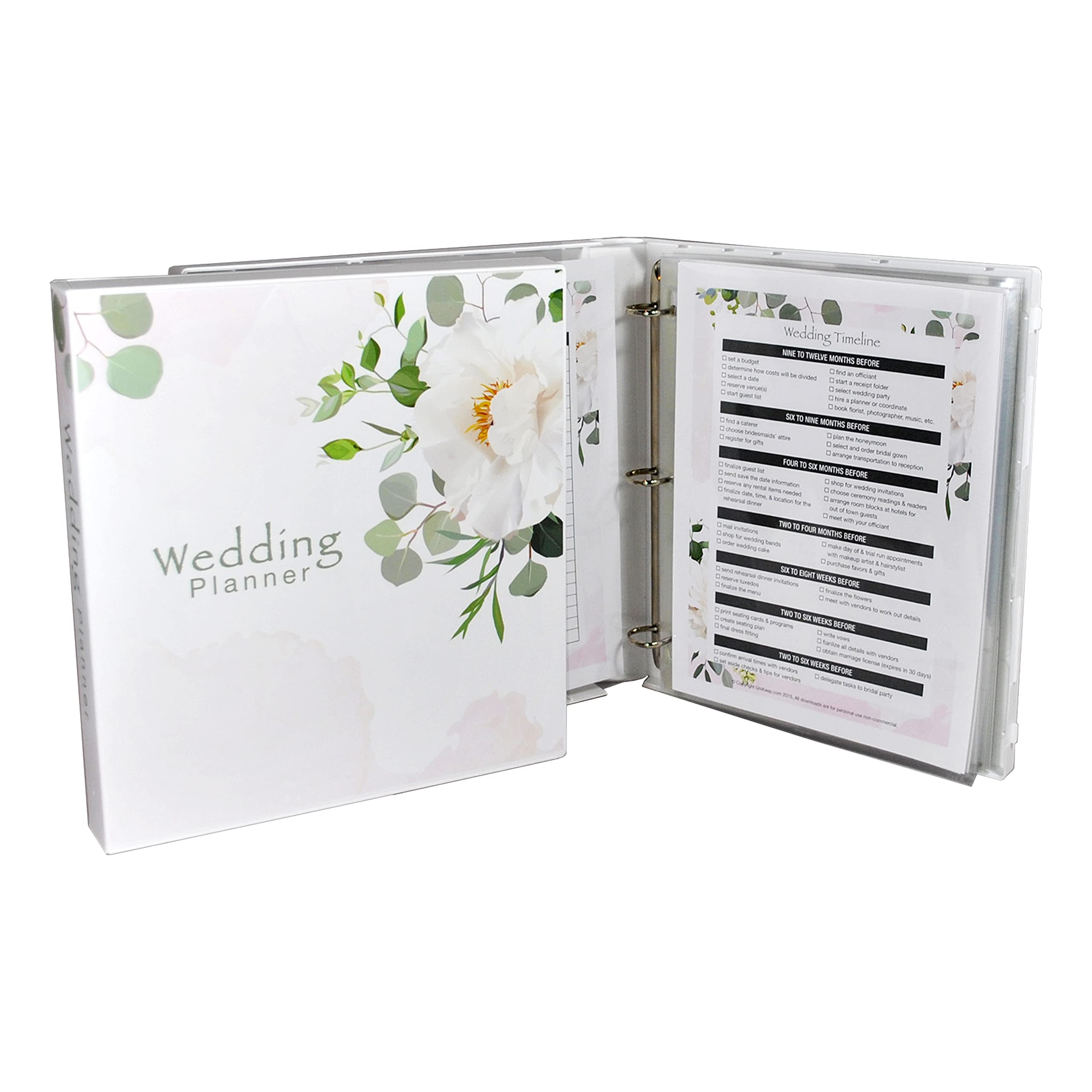 UniKeep Wedding Planning Binder Kit Organizer - Floral Design 2021 Edition (33 Pages, Standard Size) | Perfect for Brides, Wedding Planners & DIY Couples | Budget Tracking, Guest Lists & Venue Planning