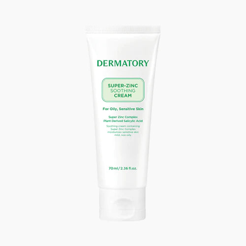 DERMATORY Pro Trouble Super Zinc Soothing Cream 70ml - Acne Treatment for Sensitive Skin, Redness Relief & Blemish Care - Perfect for Daily Skincare Routine & Post-Procedure Recovery