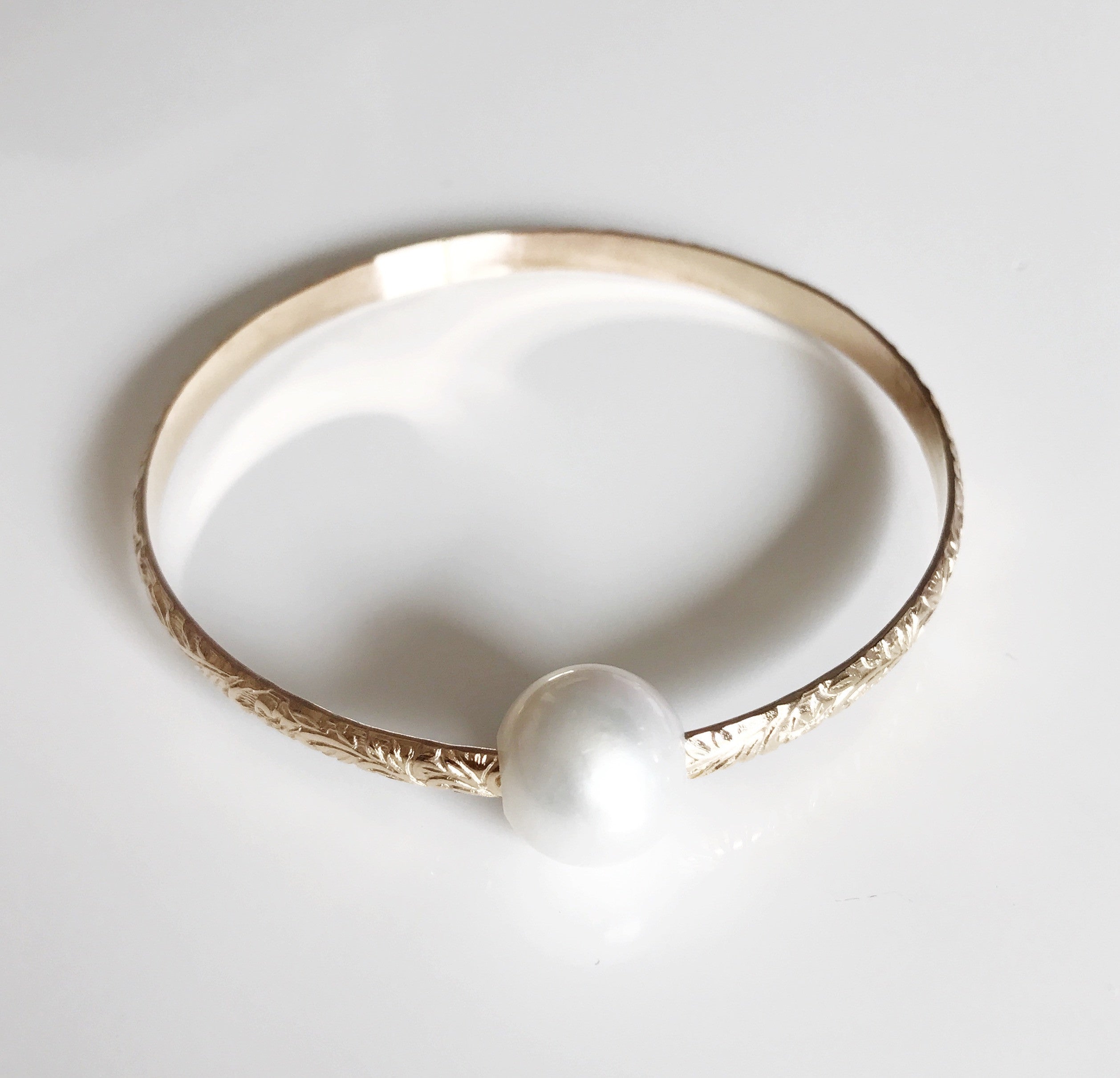Elegant White Pearl Bangle Bracelet (B338) - Perfect for Weddings, Parties & Special Occasions
