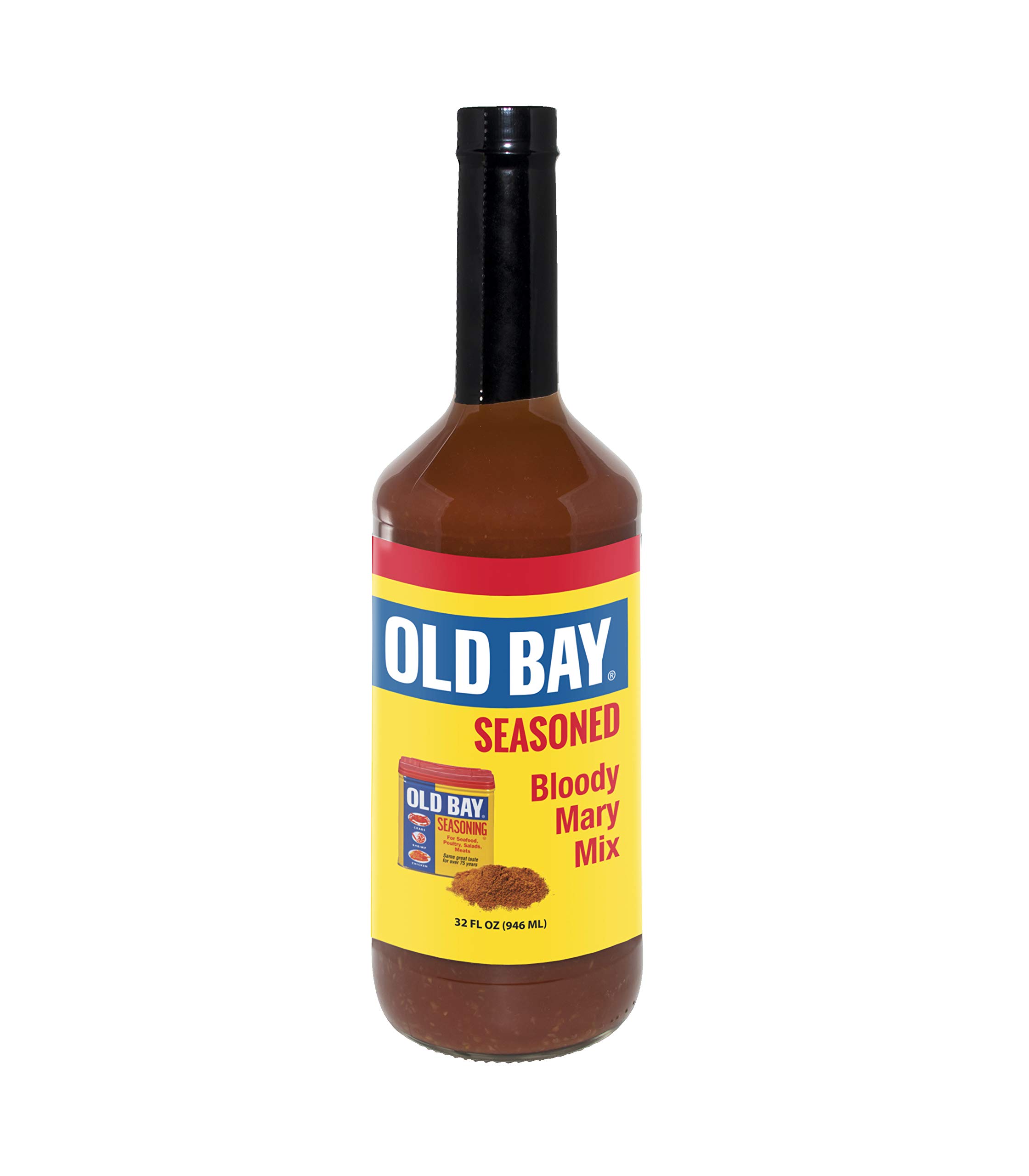 Old Bay Seasoned Bloody Mary Drink Mix - Gluten Free, All Natural, Low Sugar & Low Calorie Cocktail Mixer - 32 oz (Pack of 2) - Perfect for Parties, Brunch & Home Bars