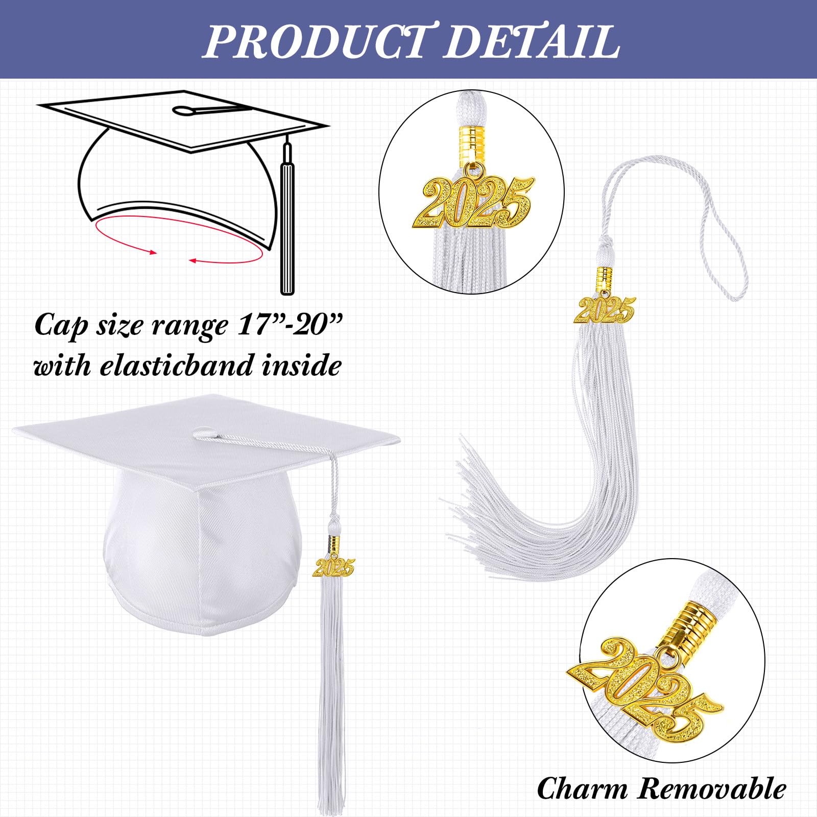 Foaincore 2025 Preschool & Kindergarten Graduation Gown Cap Tassel Set with 2025/2026 Charm - Printed Stole for Boys & Girls - Perfect Graduation Gift for Ceremony, Photo Shoot & Keepsake