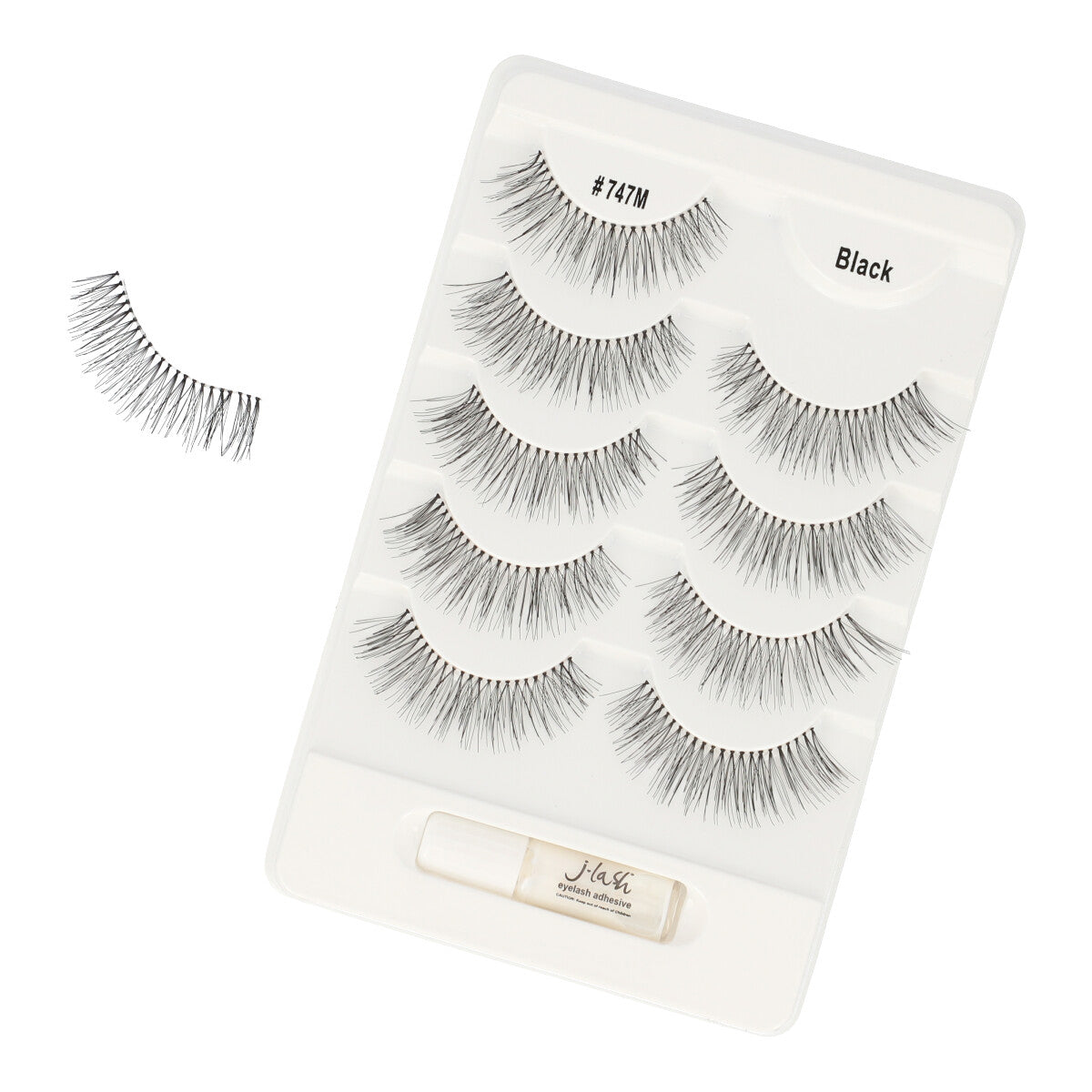 Premium Multipack False Eyelashes #747M with Glue - Natural & Dramatic Look for Parties, Weddings, and Special Occasions