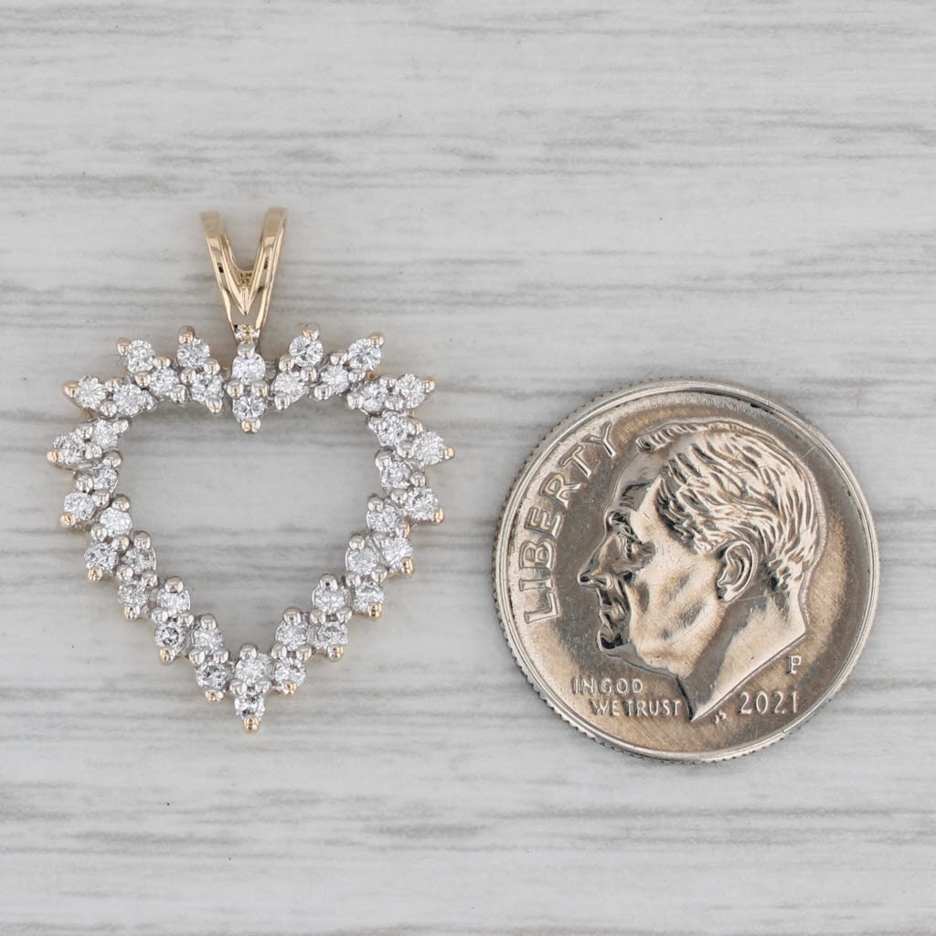 0.46ctw Diamond Heart Pendant Necklace in 14K Yellow Gold - Elegant Jewelry Gift for Women, Perfect for Valentine's Day & Anniversary