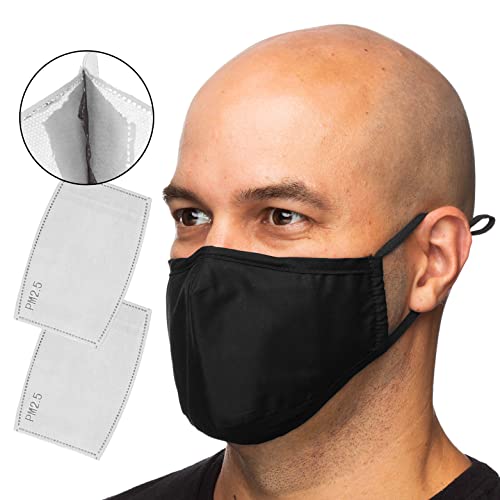 Debrief Me Reusable Cloth Face Mask with Filter Pocket - Washable Air Purifier Mask for Smoke, Dust, Pollution - Construction, Demolition & Outdoor Activities Protection - Comfortable for Daily Use & Travel