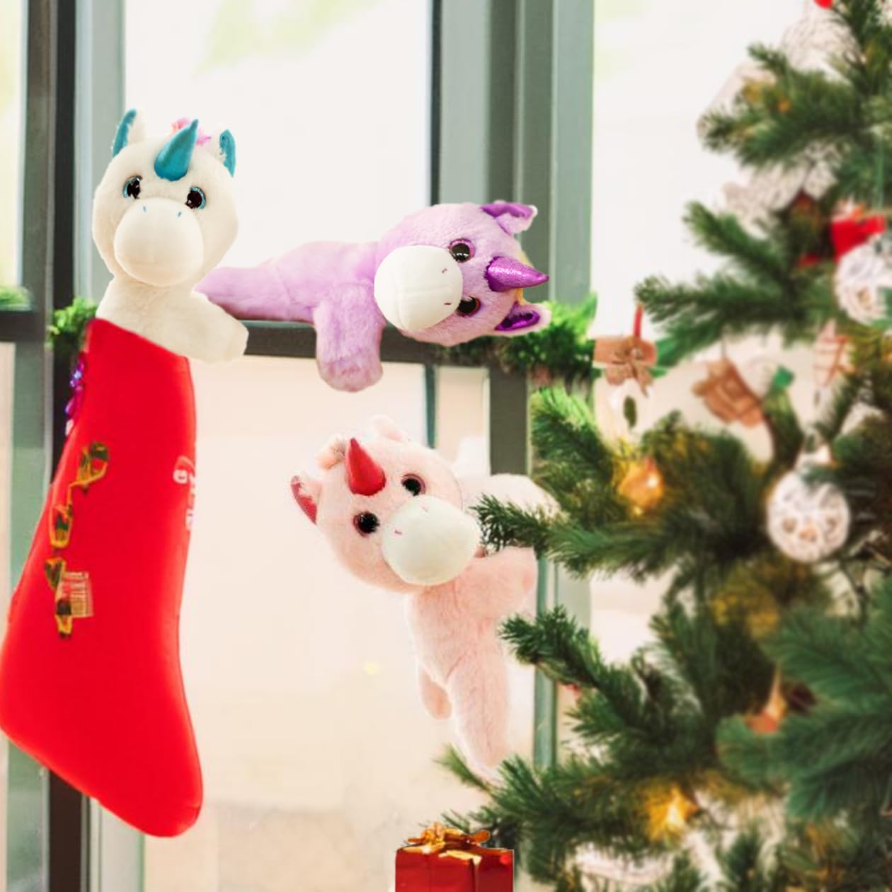 Unicorn Slap Bracelets - Soft Plush Stuffed Animal Wrist Hugger Toy for Kids, Teens & Toddlers - Cute Pink Huggable Gift (8.5 Inch) - Perfect for Bedtime, Stroller, School & Party Favors