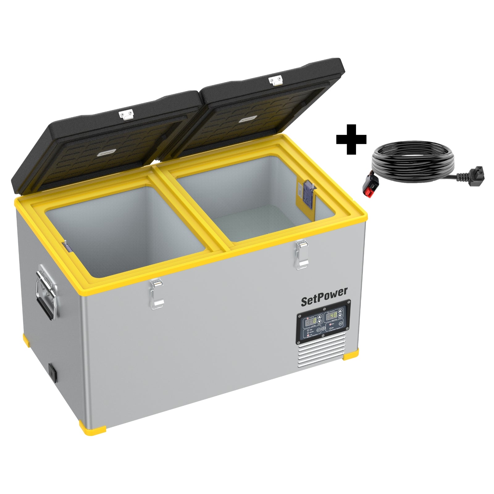 SetPower RV65D 12V Portable Electric Refrigerator - 68.6 Quart (65L) Car Fridge for Truck, RV, Camping & Outdoor Adventures - Keep Food Fresh on Road Trips