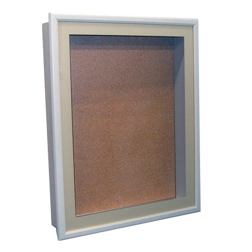 36x36 Inch SwingFrame Designer Wood Framed Cork Board with LED Lights - 3 Inch Deep Display Case for Home Office, Classroom, or Retail Store Décor