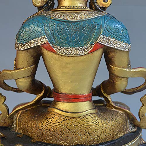 Longevity Buddha Statue - Handcrafted Brass Tibetan Buddhism Decor for Home Altar, Meditation Room & Spiritual Gifts | Feng Shui & Zen Decorations