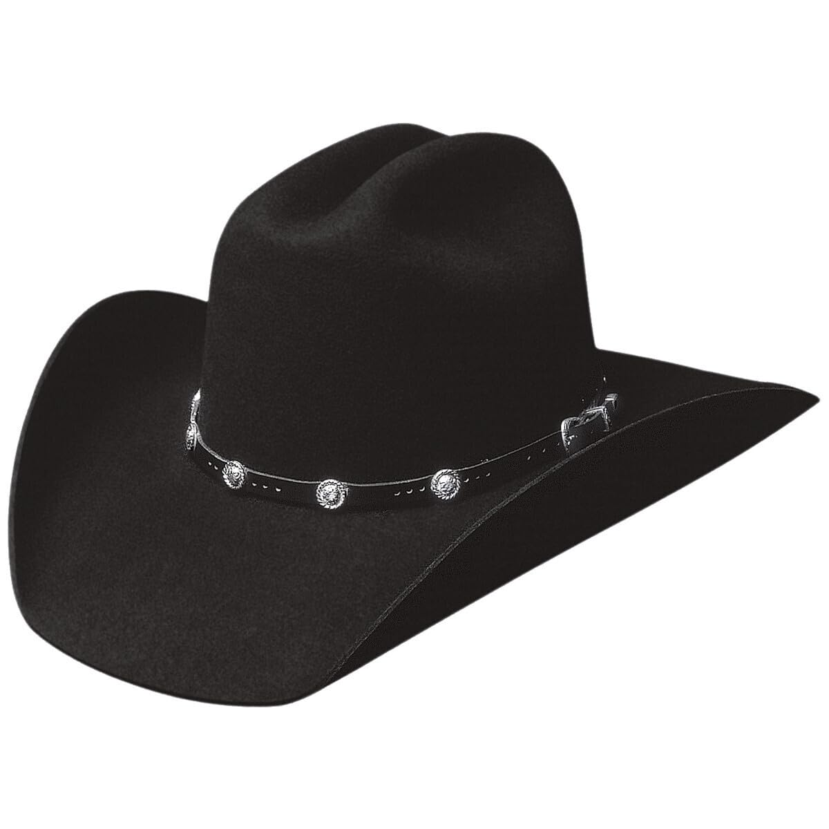 Premium 4X Wool Felt Western Cowboy Hat for Men - Black (Size 7-1/8) - Authentic Rodeo & Ranch Style Hat for Outdoor Adventures, Country Music Festivals, and Western Fashion