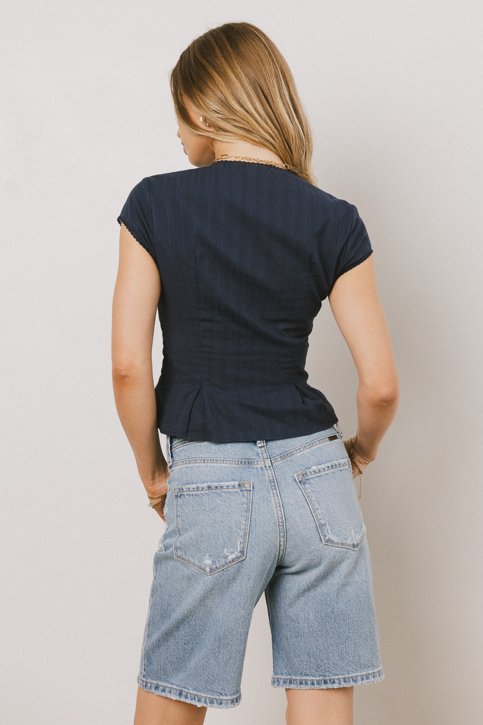 Lillian Distressed Denim Shorts for Women - High Waisted Ripped Jeans Shorts with Stretch | Perfect for Summer, Beach, and Casual Outfits