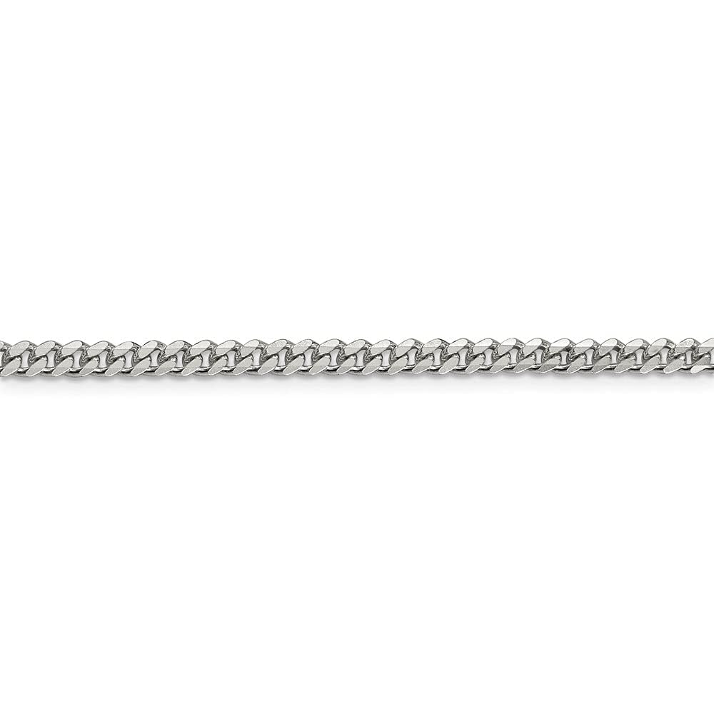Diamond2Deal Sterling Silver 3.5mm Curb Chain Necklace for Women & Men - Elegant Layering Jewelry for Everyday Wear, Gifts & Special Occasions