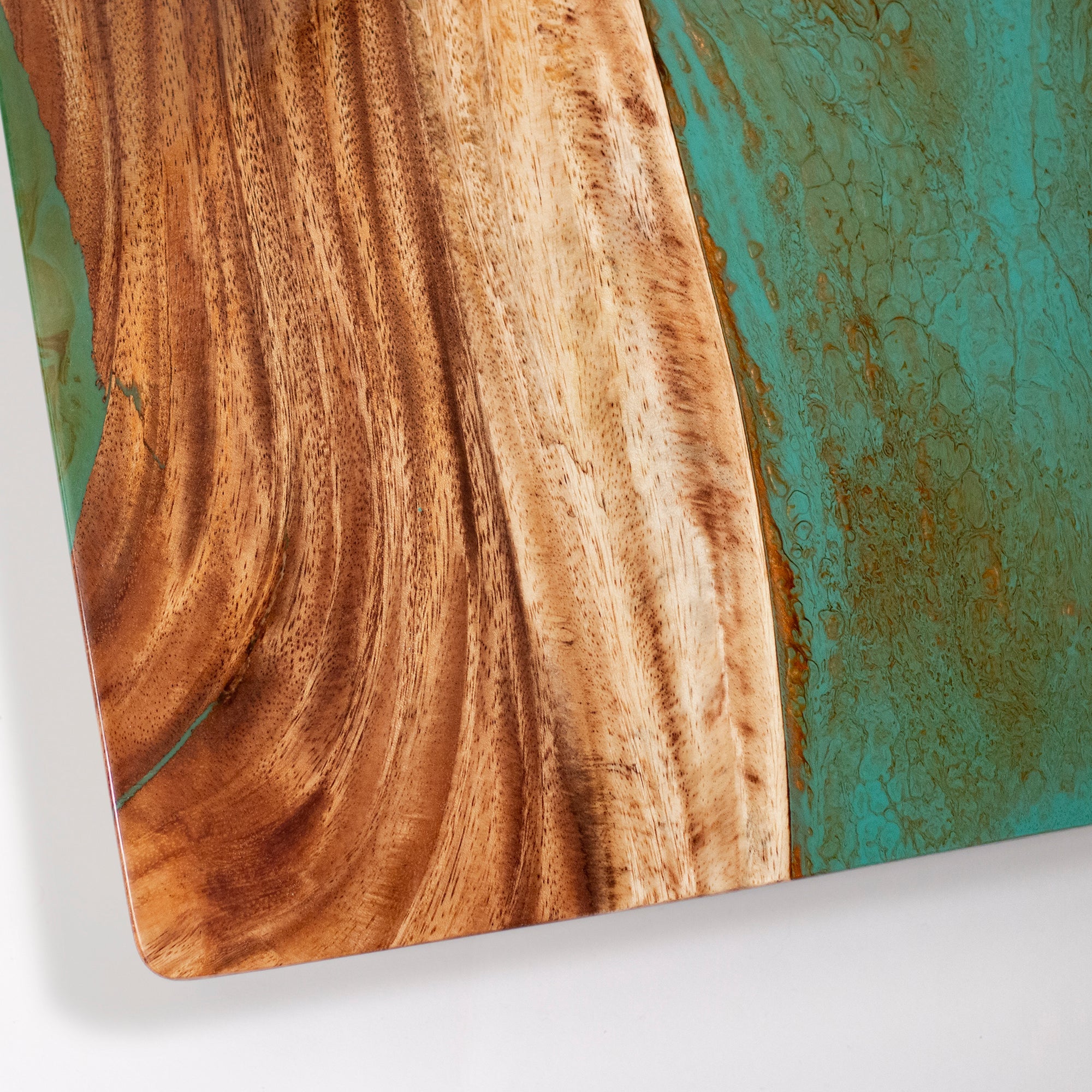 Unique Teal & Orange Pearl Epoxy Resin Live Edge Wood Cornhole Boards Set of 2 - Handcrafted Outdoor Game for Backyard Parties, Tailgating & Beach Fun