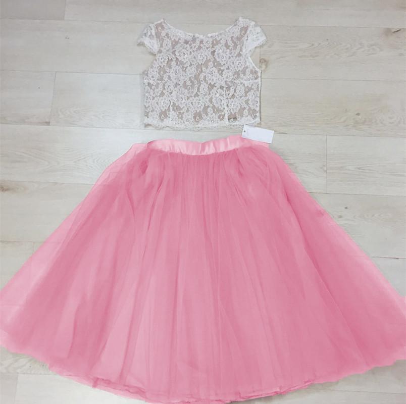 Elegant Lace Crop Top and Skirt Two-Piece Prom Dress Set for Women - Perfect for Homecoming, Cocktail Parties & Formal Events