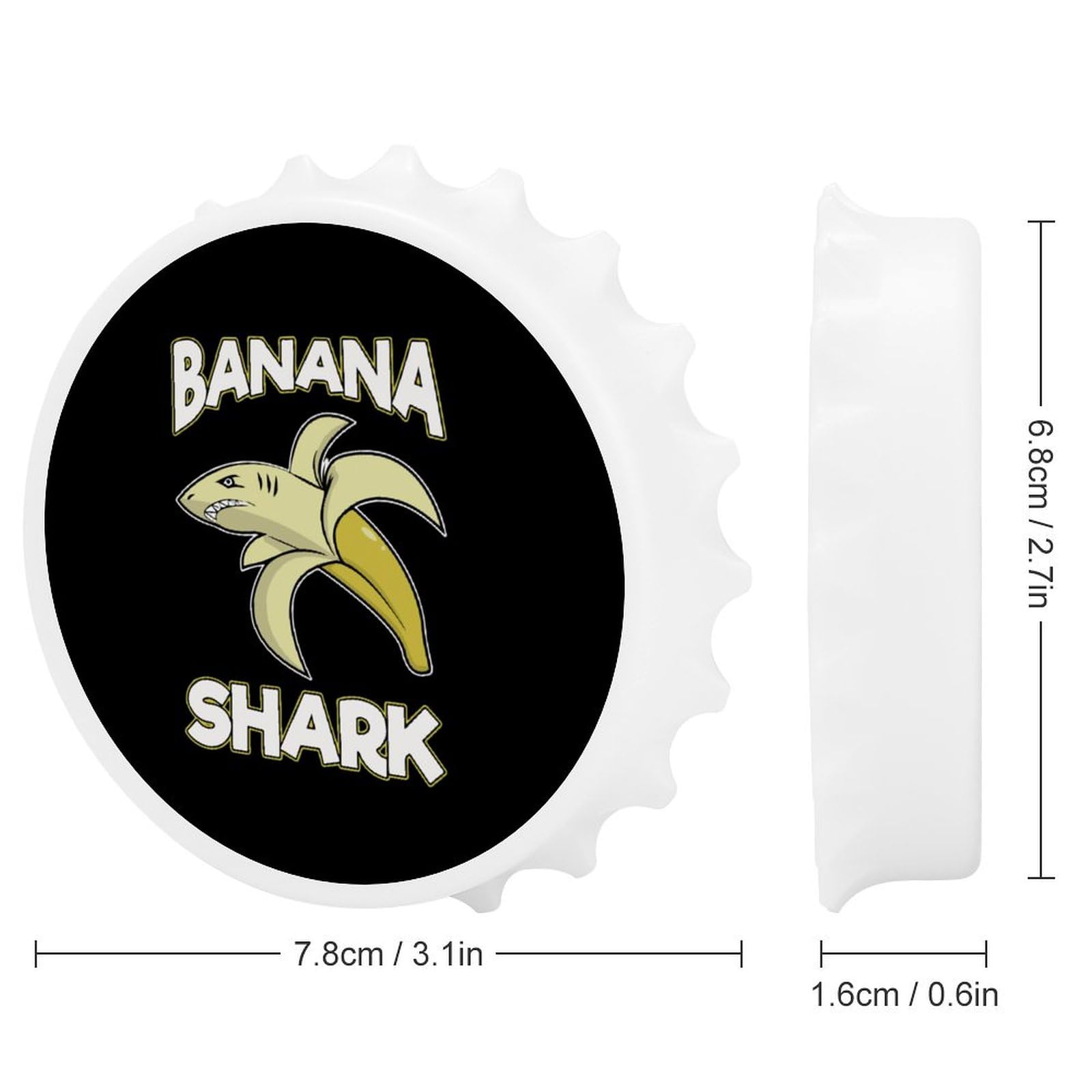 Banana Shark 2-in-1 Bottle Opener & Fridge Magnet - Funny Kitchen Accessory for Beer Bottles, Refrigerator Decoration & Wall Mount Opener - Perfect Gift for Home, Bar, Party & Outdoor Use
