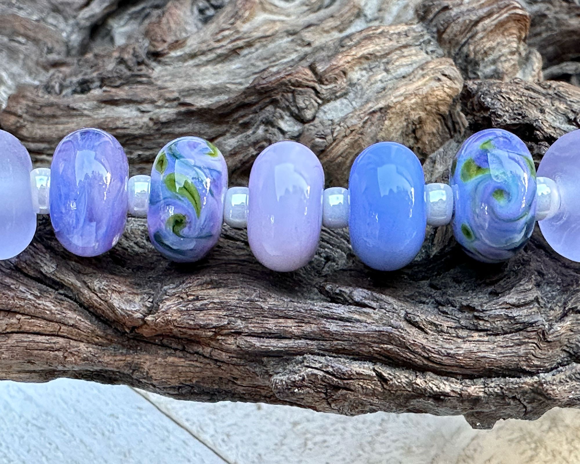 25 Mystical Twilight Purple Lampwork Glass Beads Set for Jewelry Making - DIY Bracelet, Necklace & Craft Projects - SRA Certified