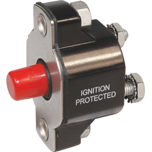 Blue Sea Systems Medium Duty Circuit Breakers - Manual Push Button Reset for Marine, RV & Off-Grid Power Systems | Reliable Overcurrent Protection for Boats, Campers & Solar Panels