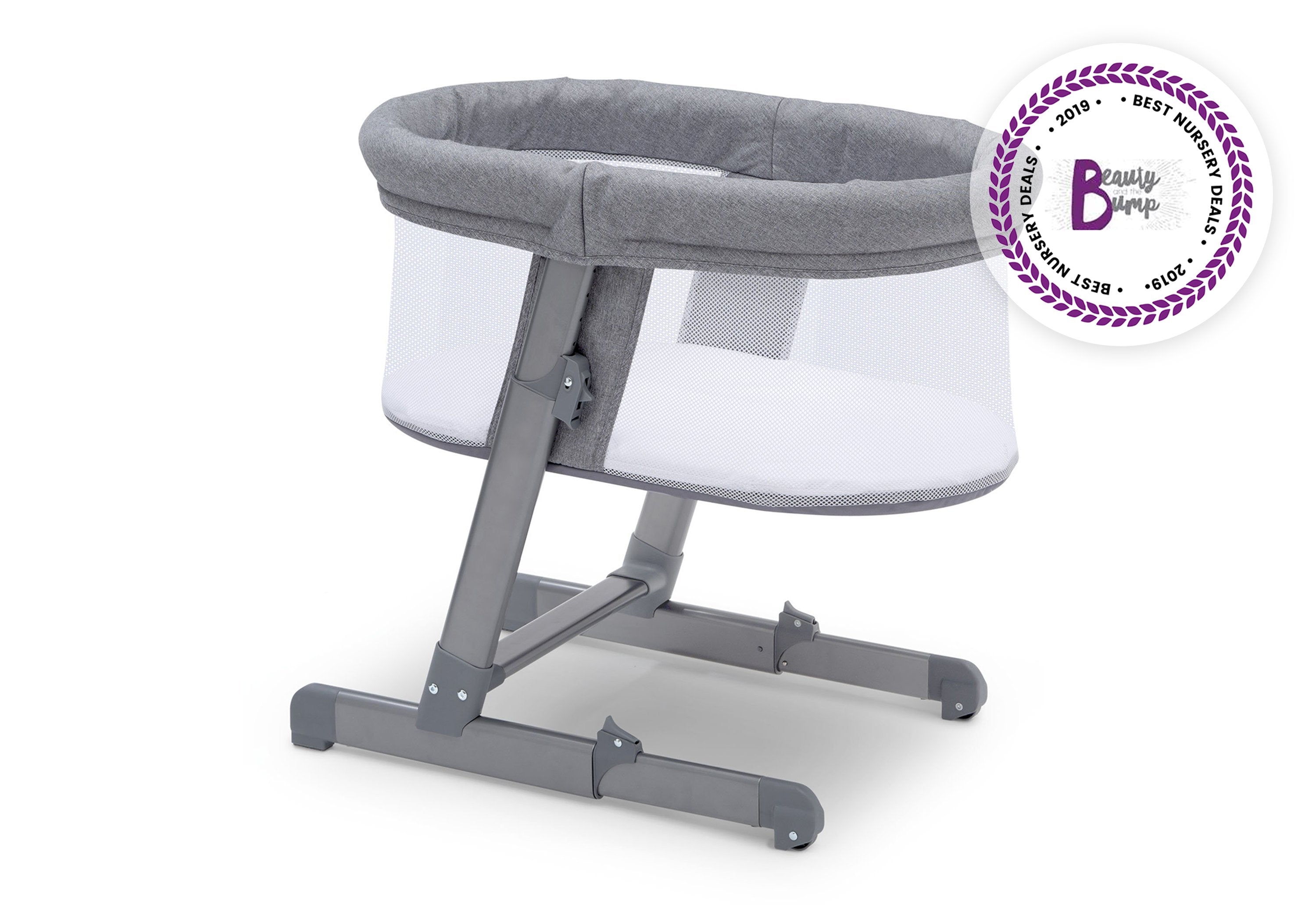 Simmons Kids Oval City Sleeper Bassinet - Portable Baby Crib for Newborns & Infants | Lightweight & Compact Nursery Bed for Home, Travel & On-The-Go Use