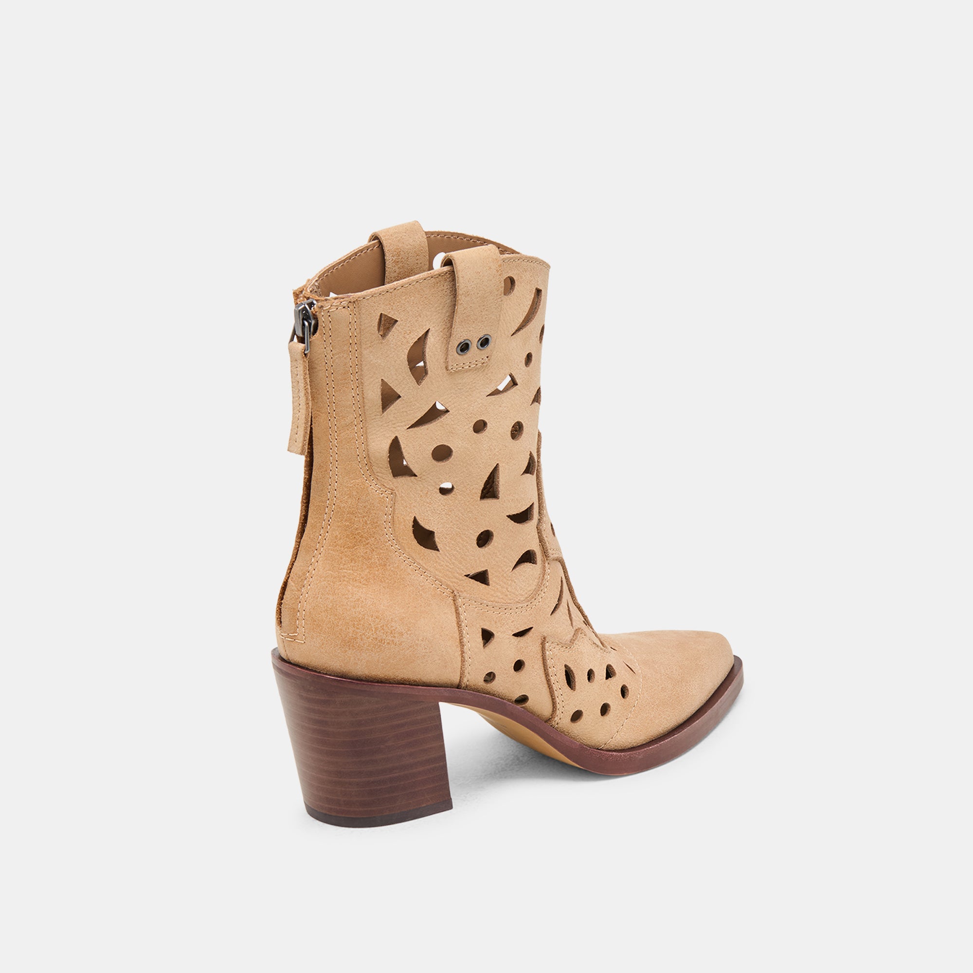 ZENOBI Women's Distressed Leather Booties in Camel Color - Stylish Ankle Boots for Fall & Winter Fashion, Casual Outfits, and Office Wear