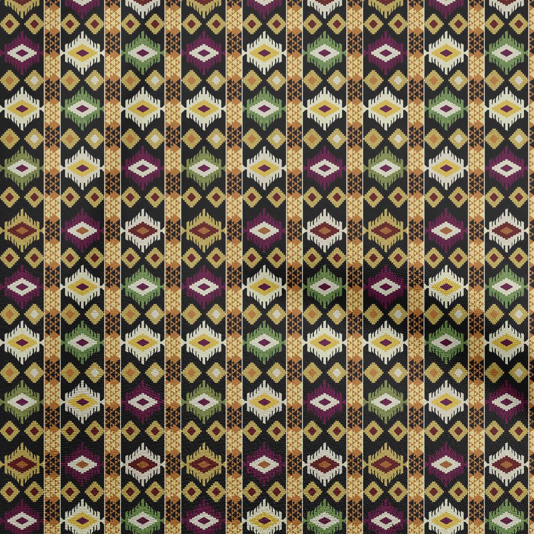Premium 100% Cotton Jersey Black Fabric - Asian Kilim Print Dress Material by The Yard (58
